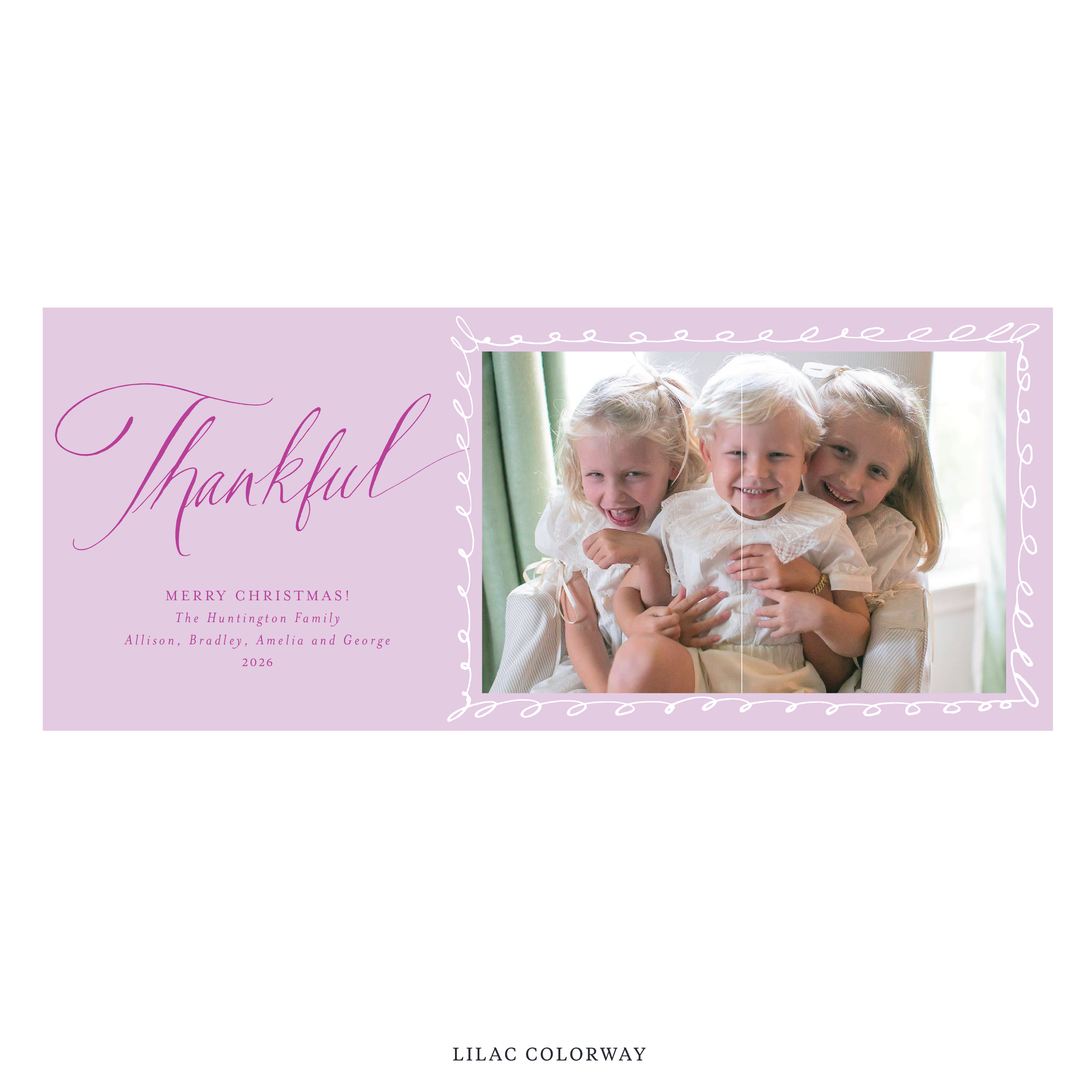 Huntington Digital Photo Holiday Card, Skinny
