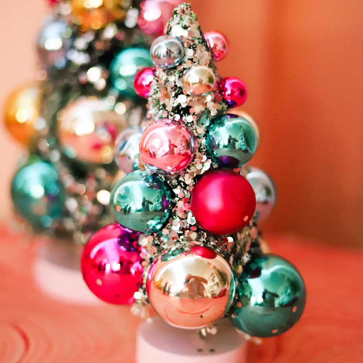 Jewel Box Bottle Brush Christmas Trees