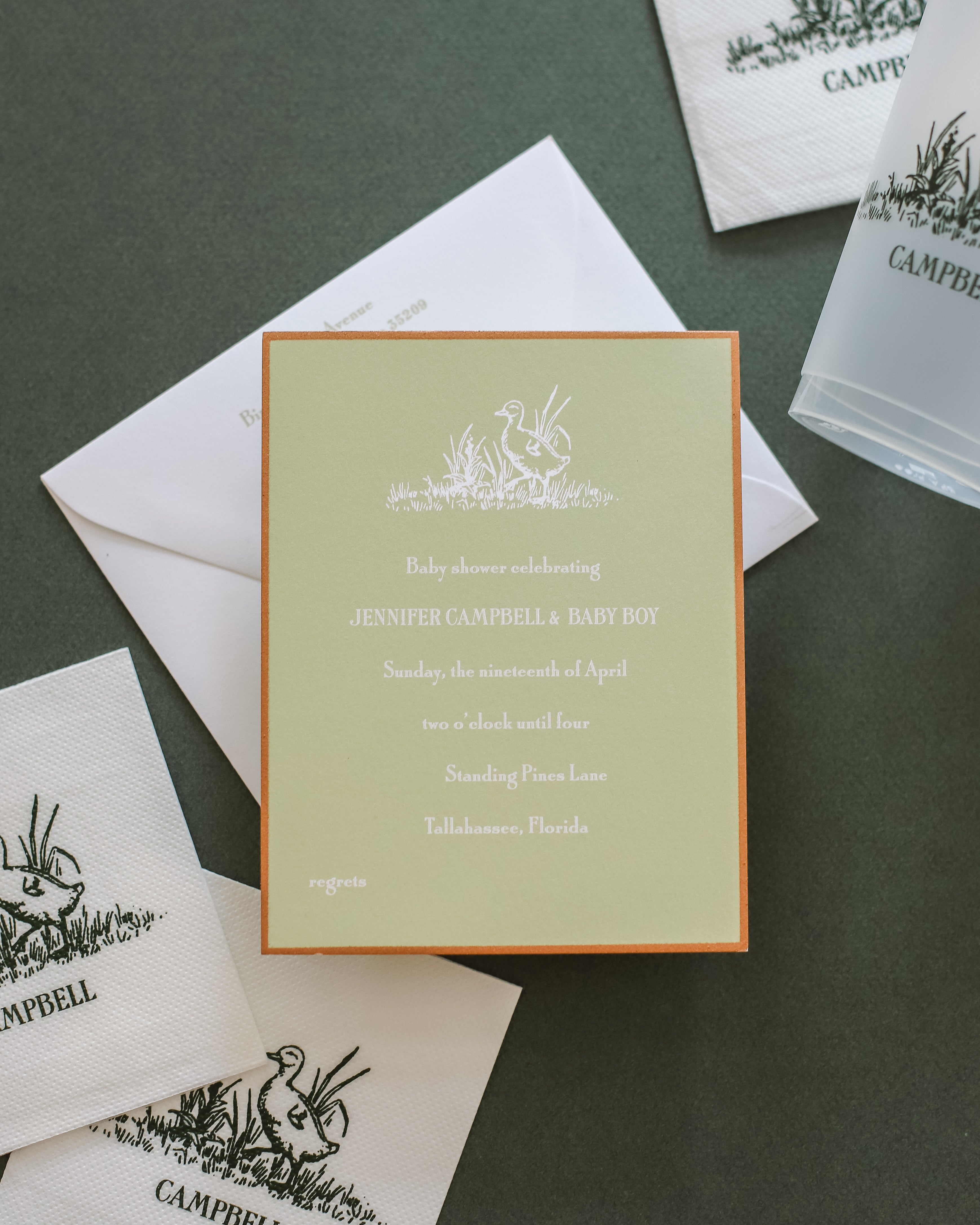 Heath Luxe Baby Shower Invitation