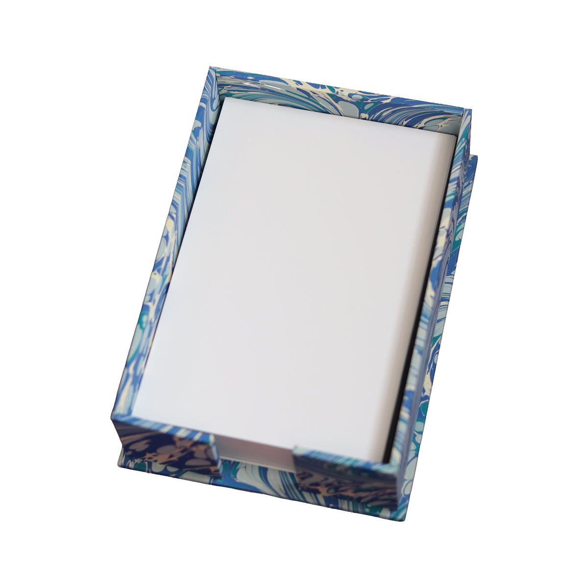 Keep notes beautifully organized with the Marbled Jotter Paper Holder, featuring a decorative marbled finish and a matching sticky note holder available separately.