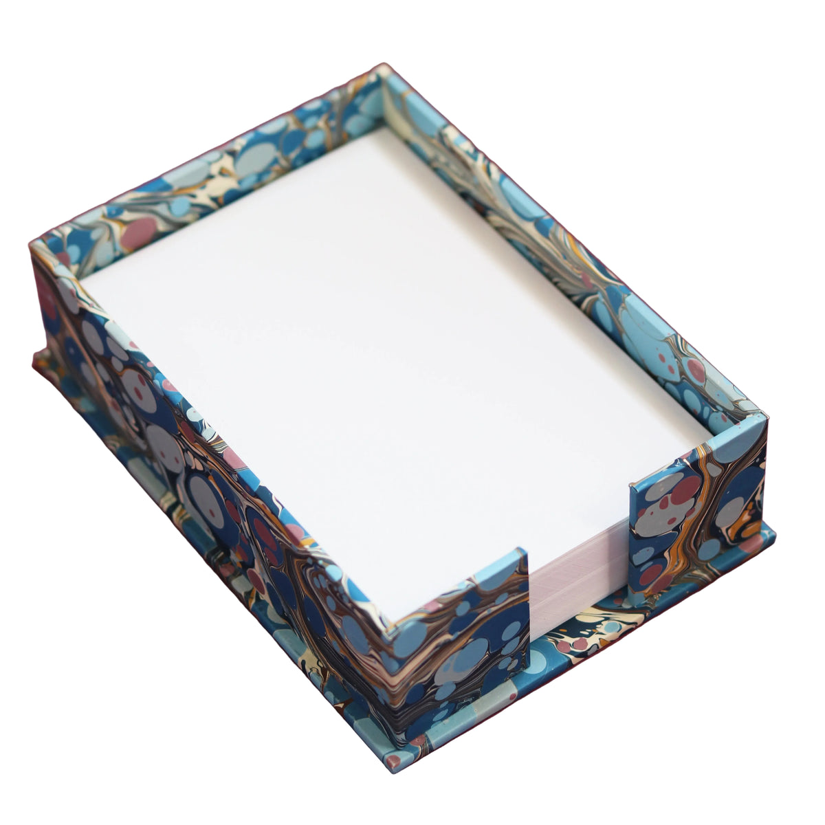 Keep notes beautifully organized with the Marbled Jotter Paper Holder, featuring a decorative marbled finish and a matching sticky note holder available separately.