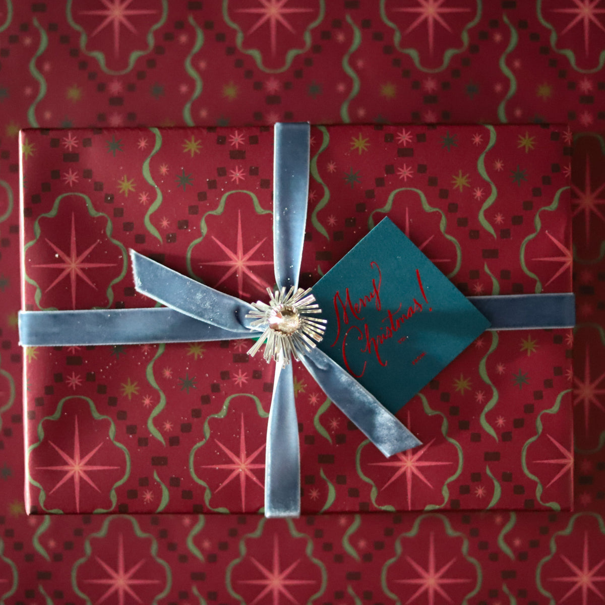 Raspberry Starburst Gift Wrapping Sheets (set of 3)