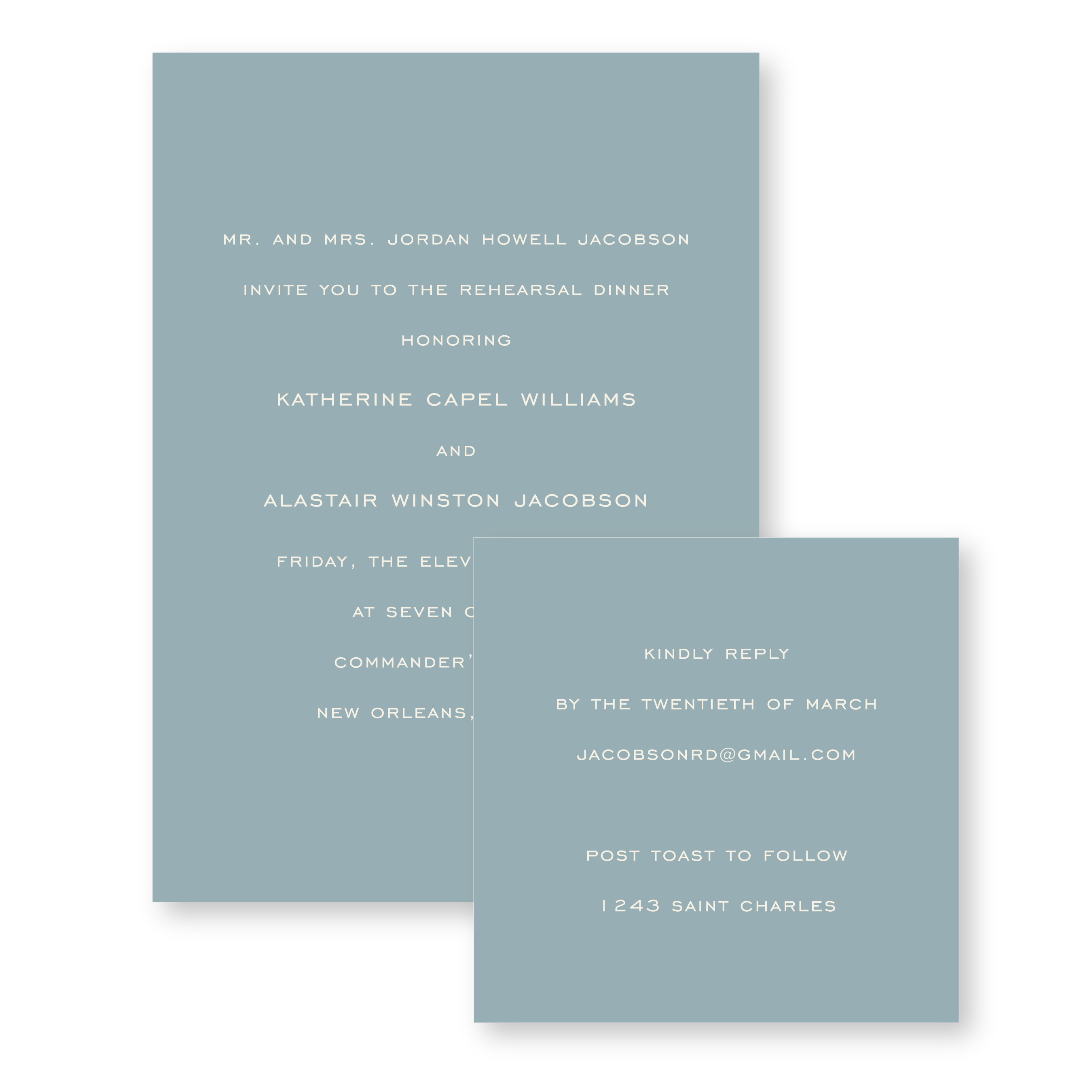 Winston Rehearsal Dinner Invitation