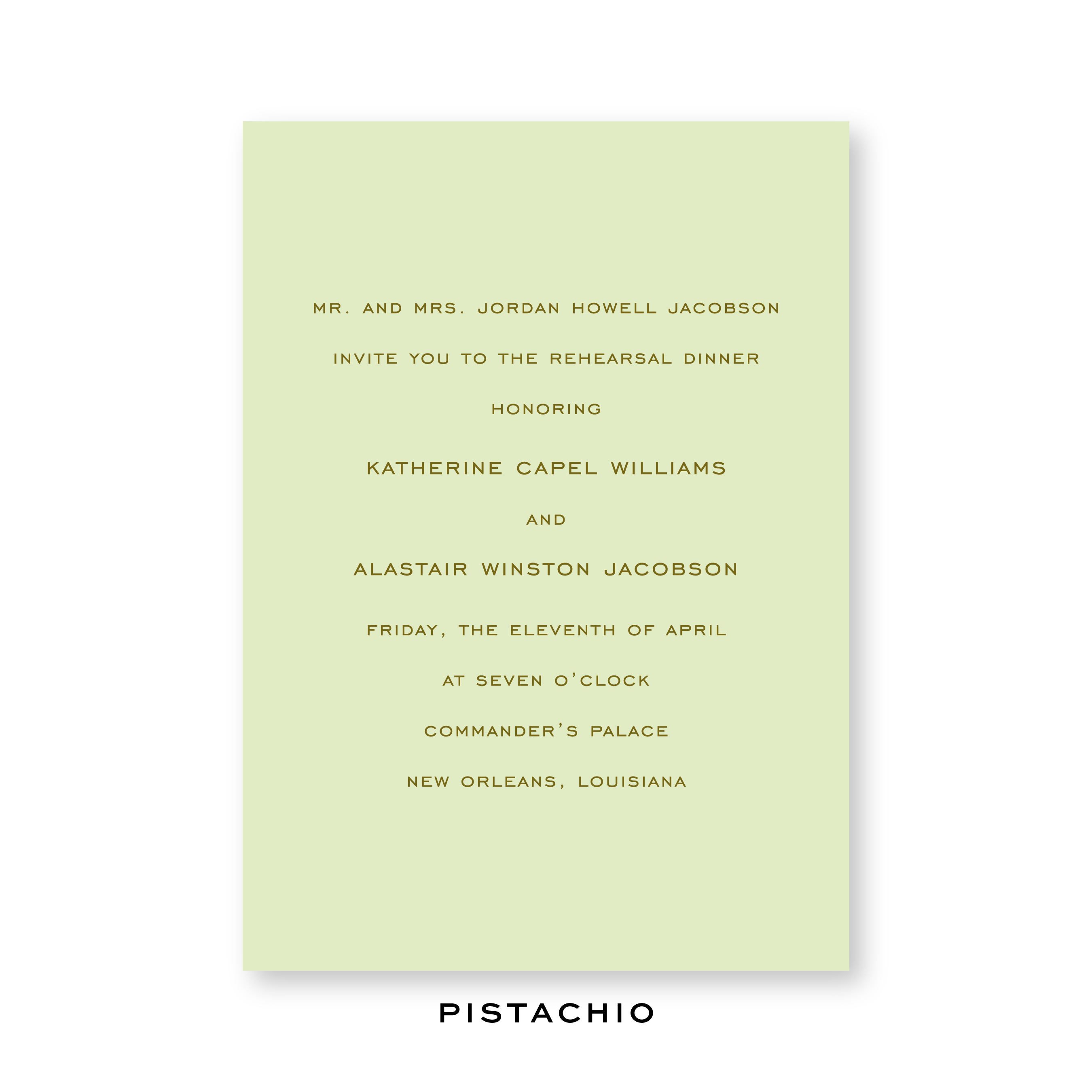 Winston Rehearsal Dinner Invitation