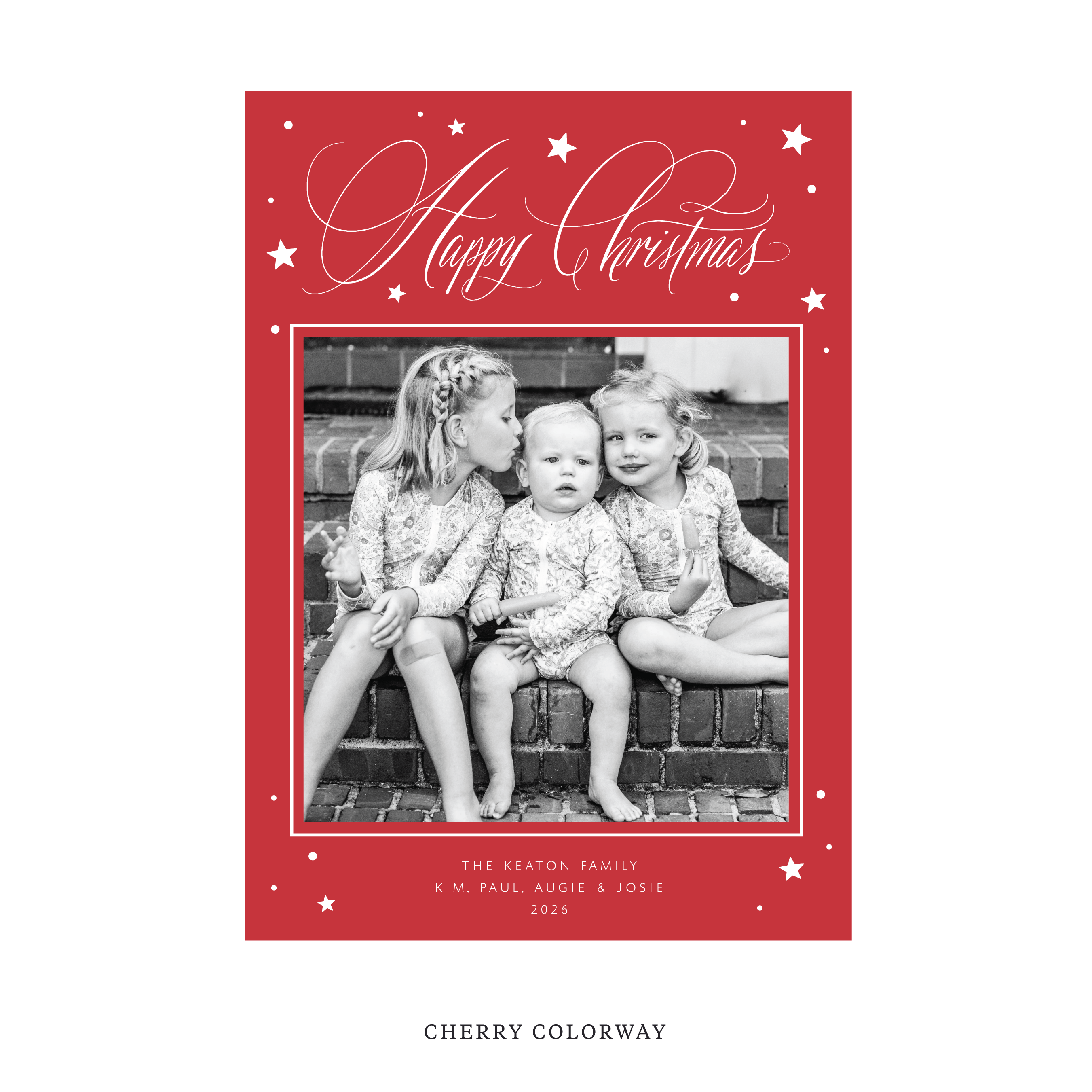Keaton Classic Flat Print Holiday Card, Large