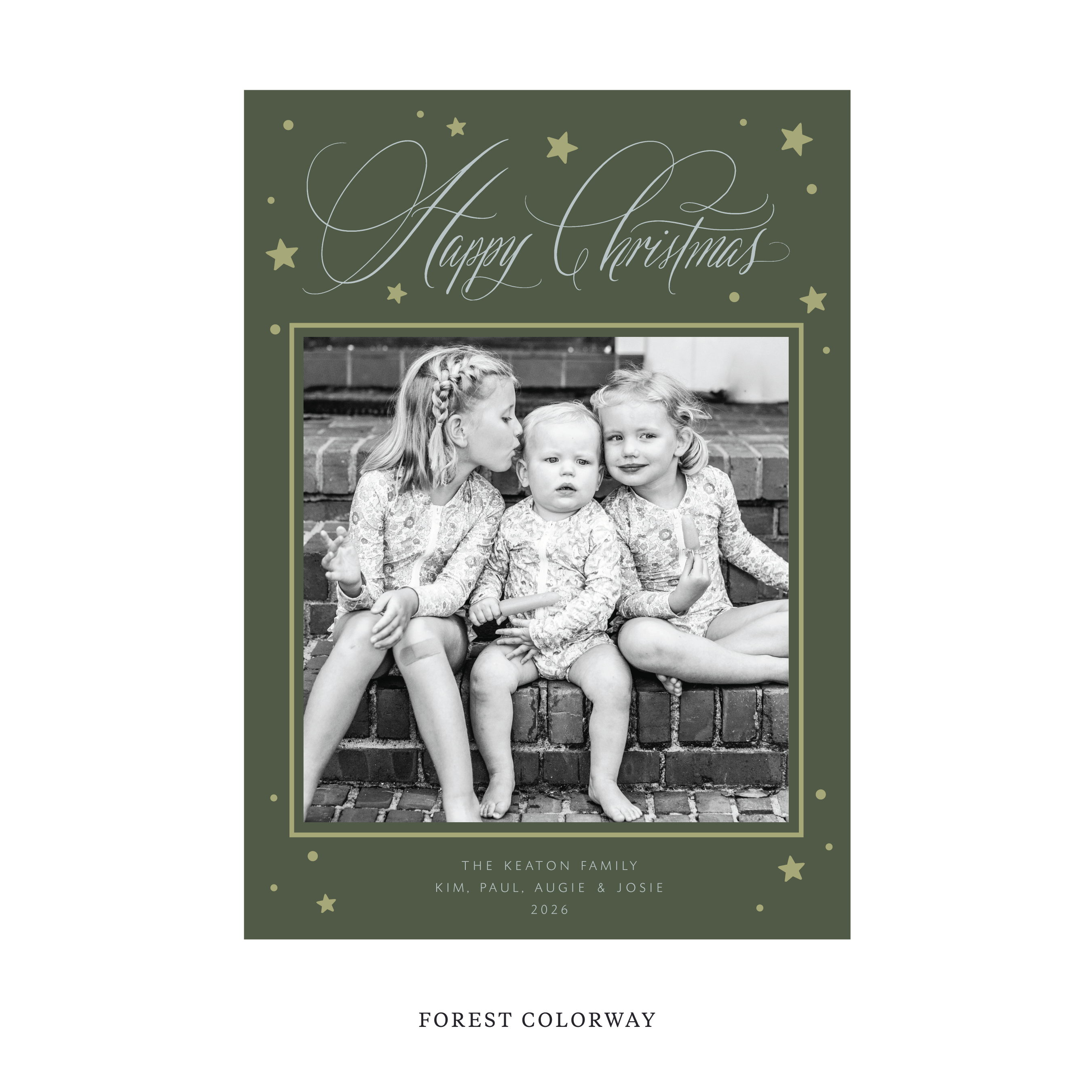 Keaton Classic Flat Print Holiday Card, Large