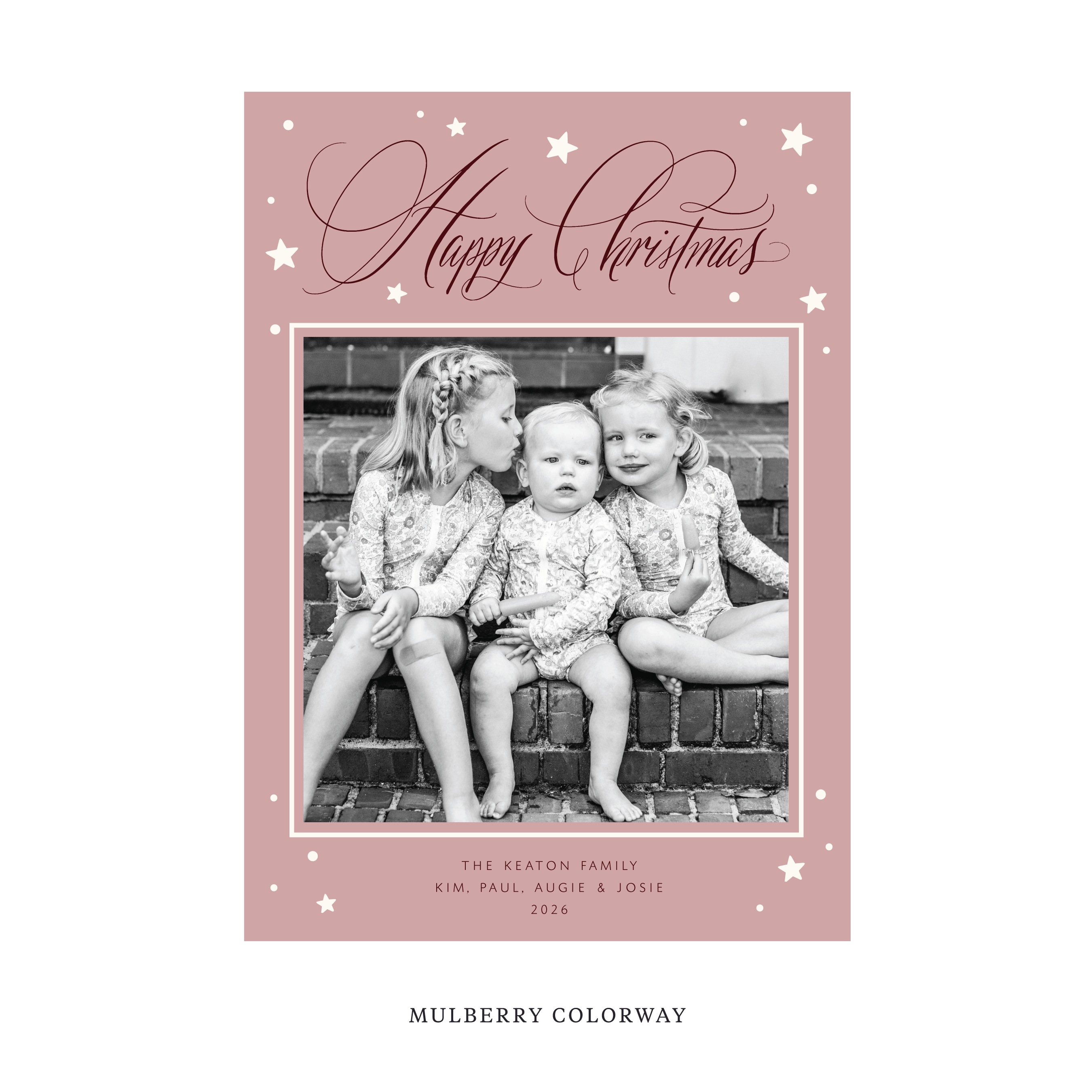 Keaton Classic Flat Print Holiday Card, Large