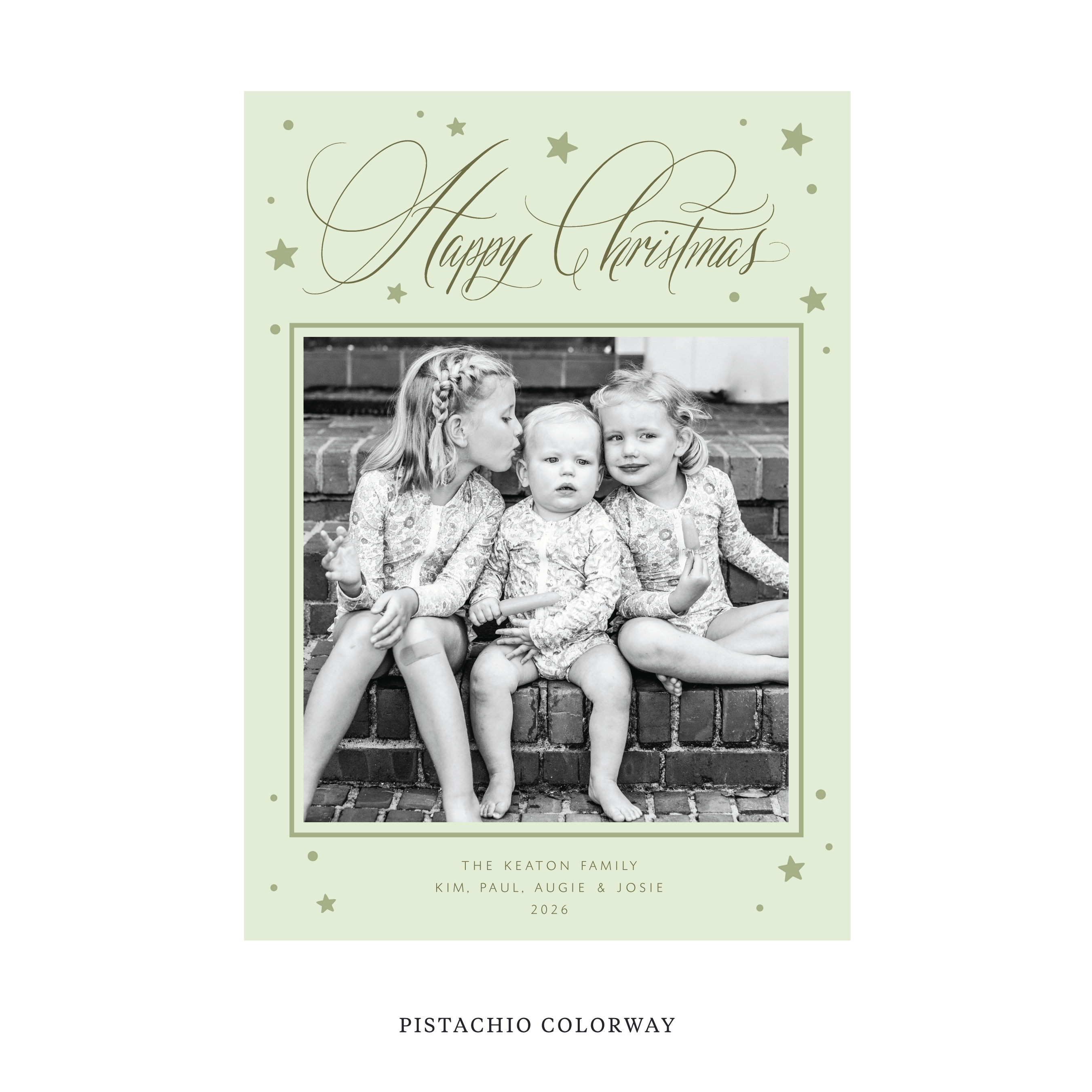 Keaton Classic Flat Print Holiday Card, Large