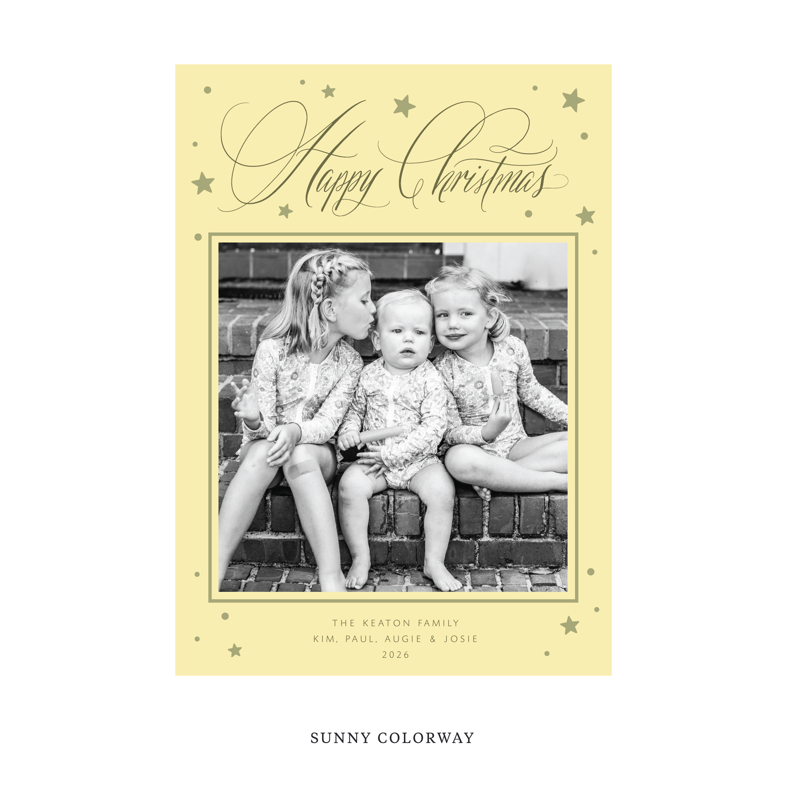 Keaton Classic Flat Print Holiday Card, Large