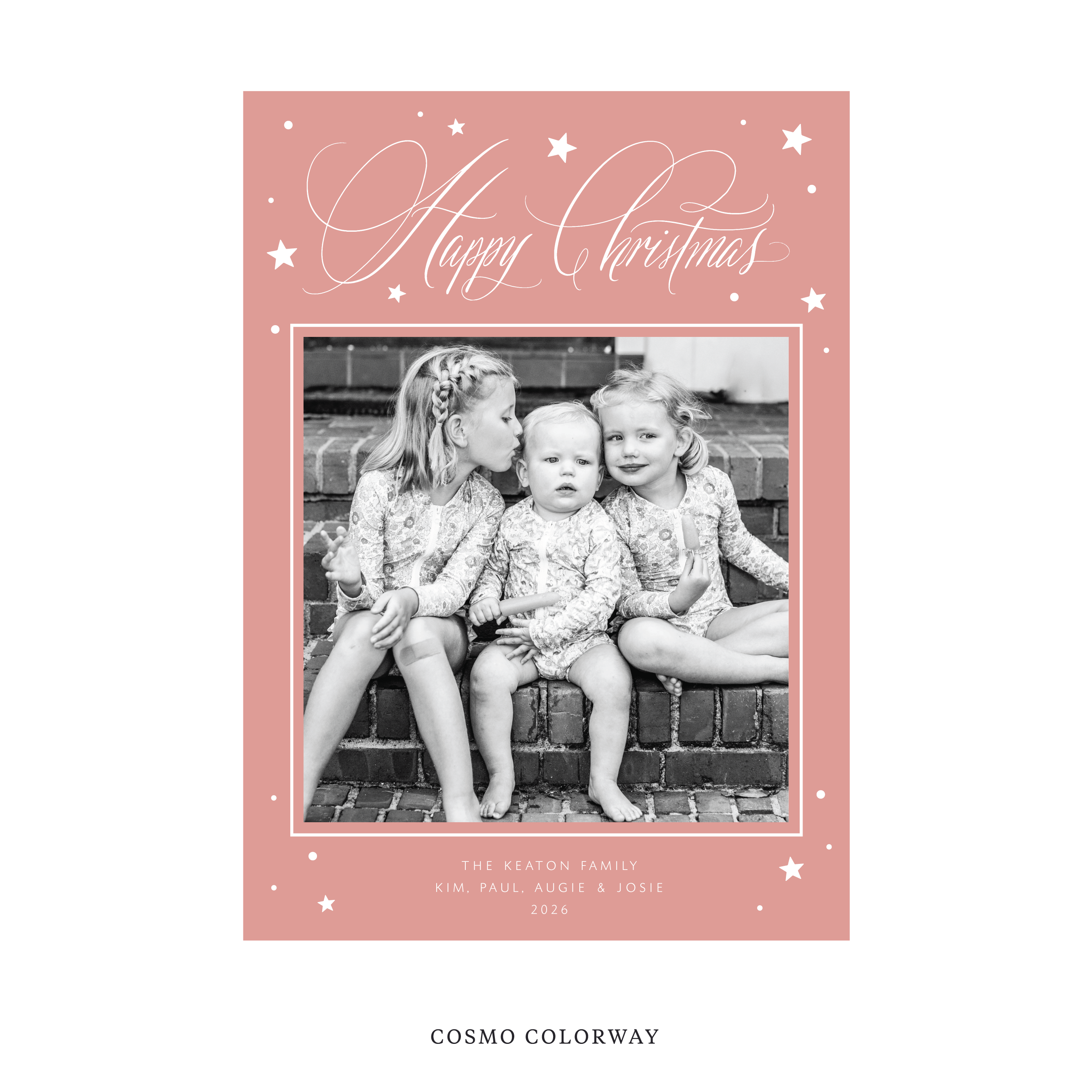 Keaton Classic Flat Print Holiday Card, Large