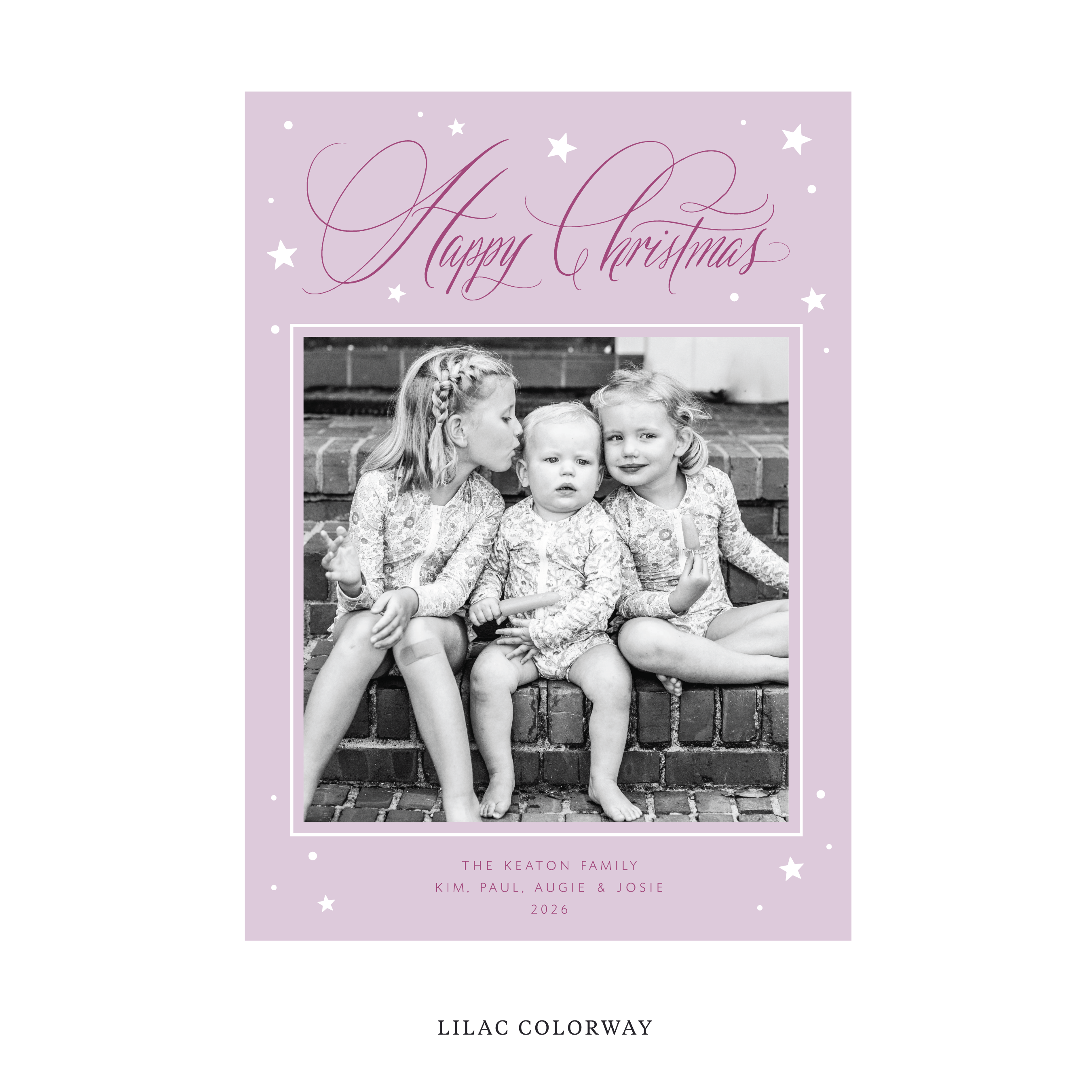 Keaton Classic Flat Print Holiday Card, Large
