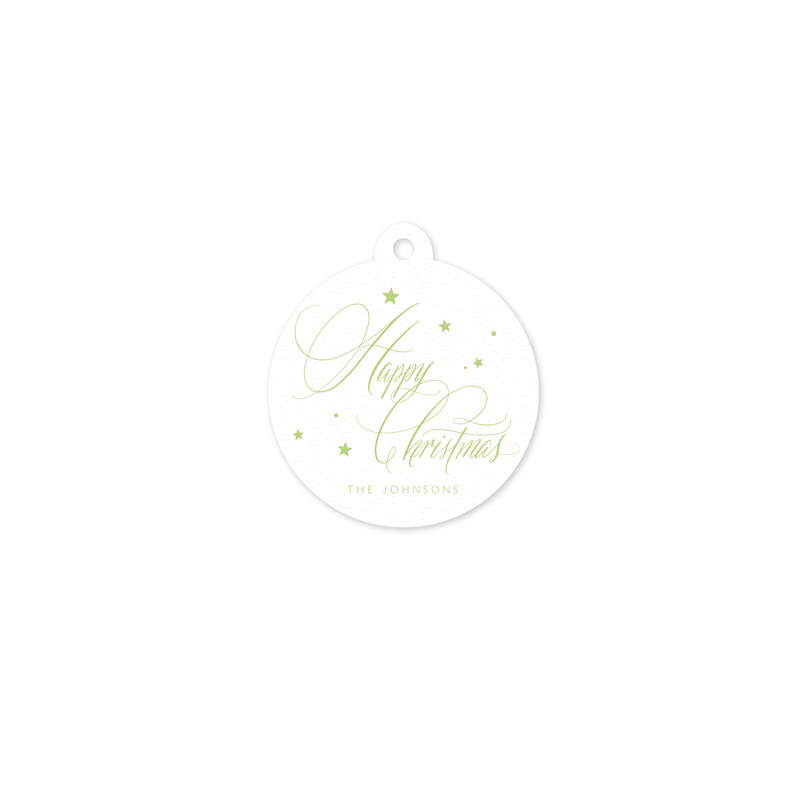 Keaton Round Letterpress Holiday Gift Tag