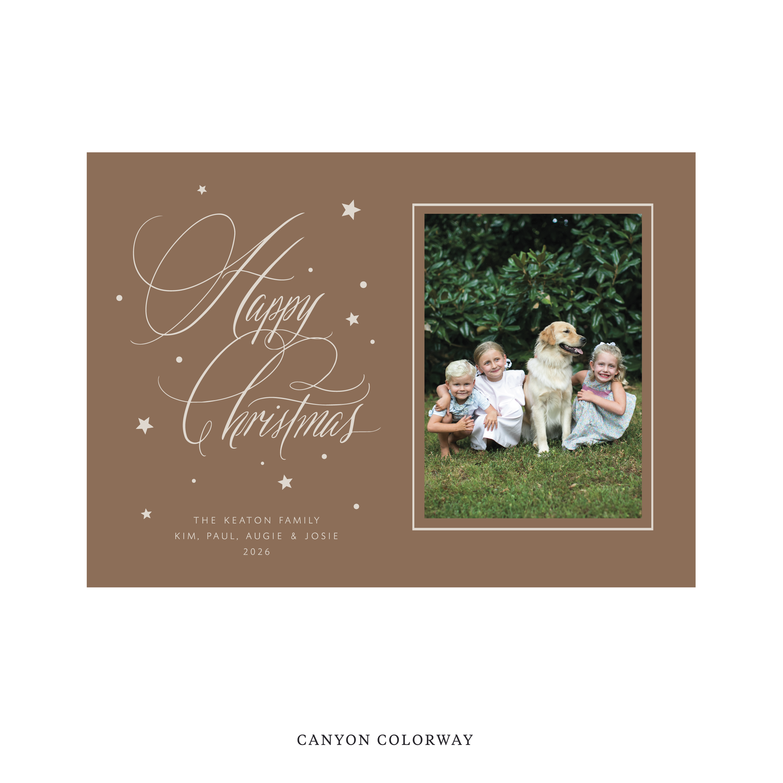 Keaton Classic Flat Print Holiday Card, Large II