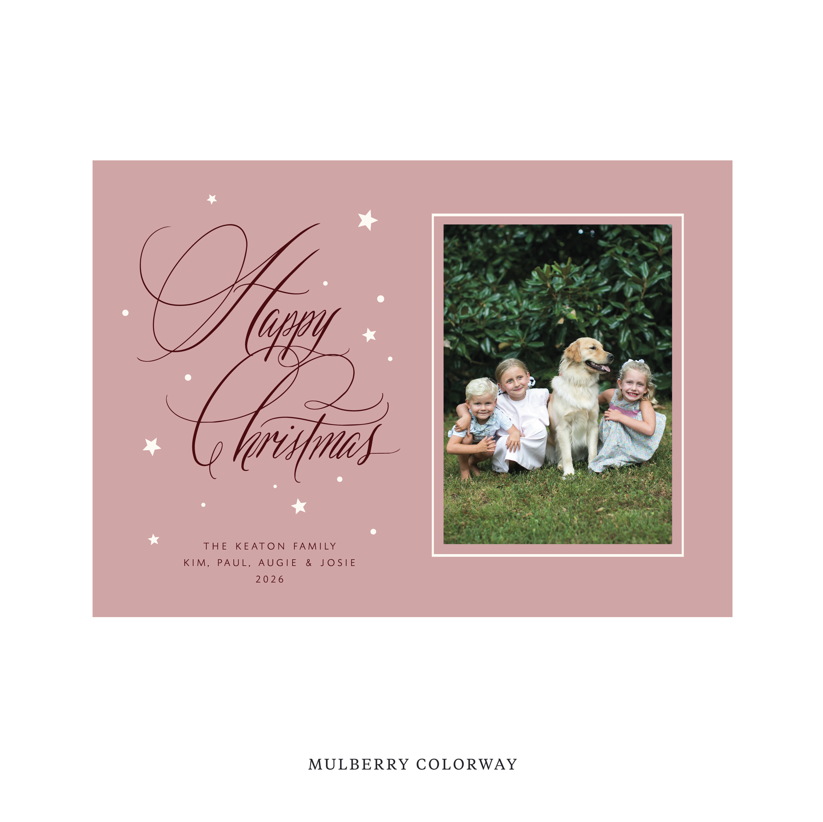 Keaton Classic Flat Print Holiday Card, Large II