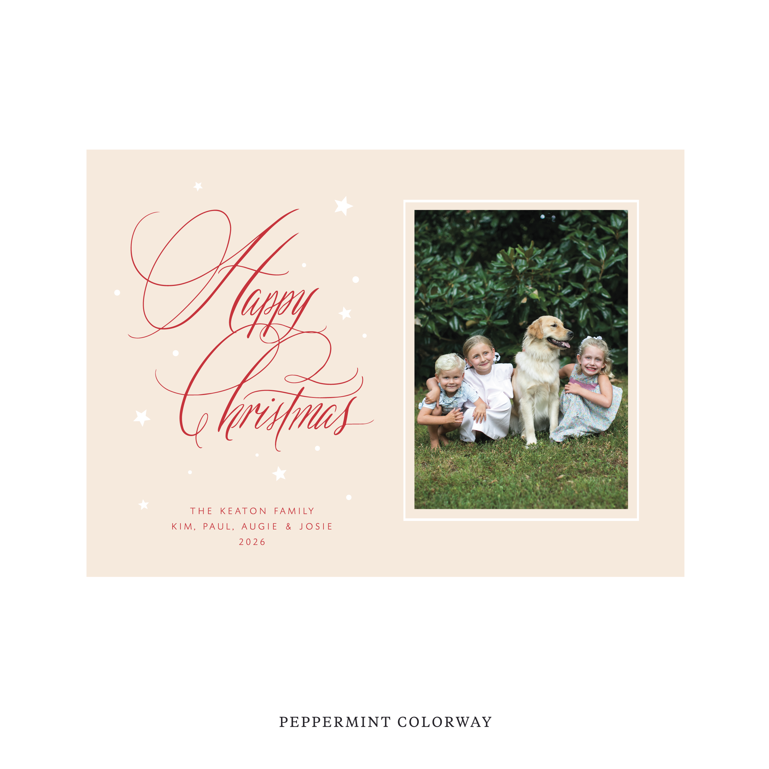 Keaton Classic Flat Print Holiday Card, Large II
