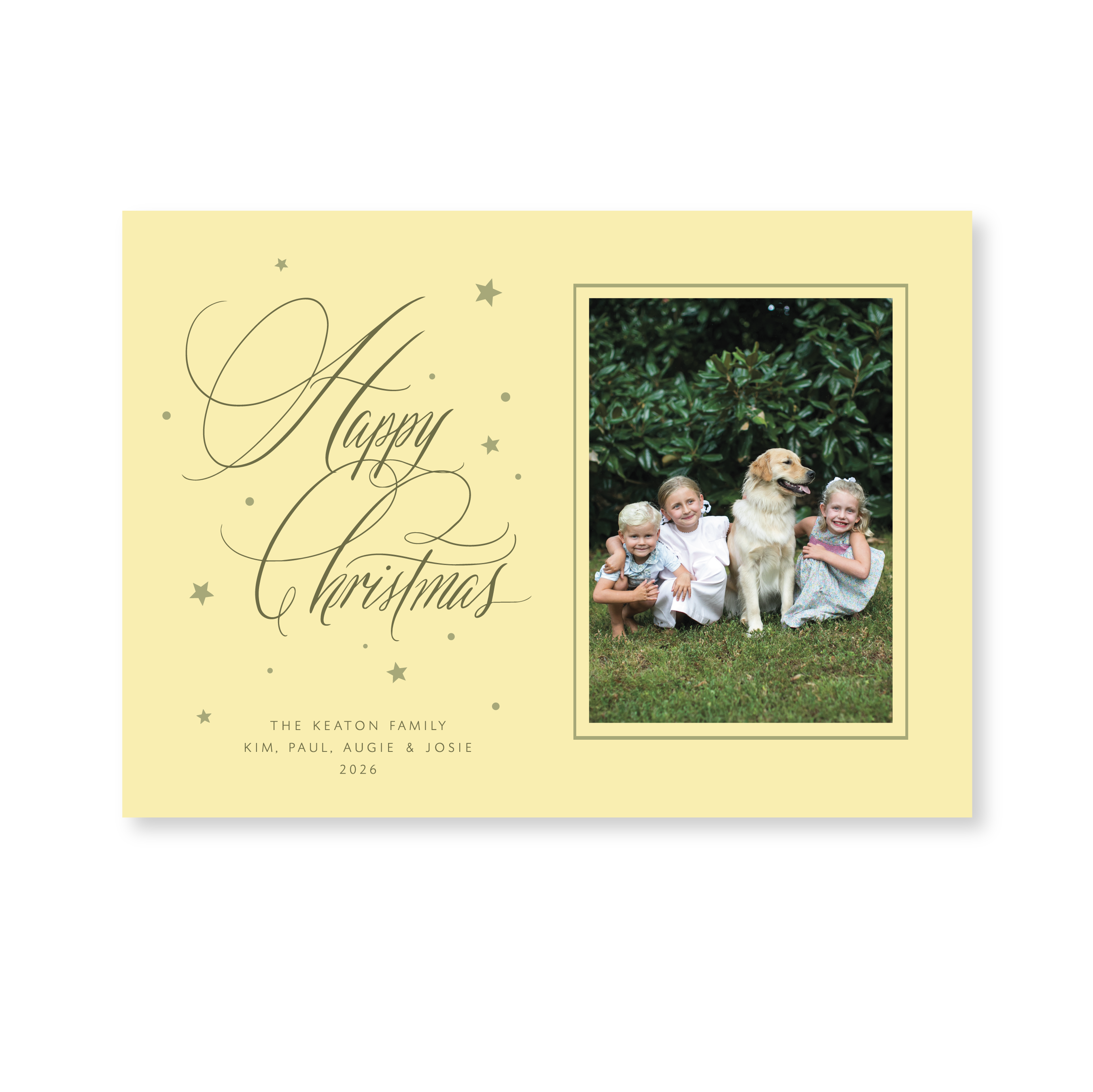 Keaton Classic Flat Print Holiday Card, Large II