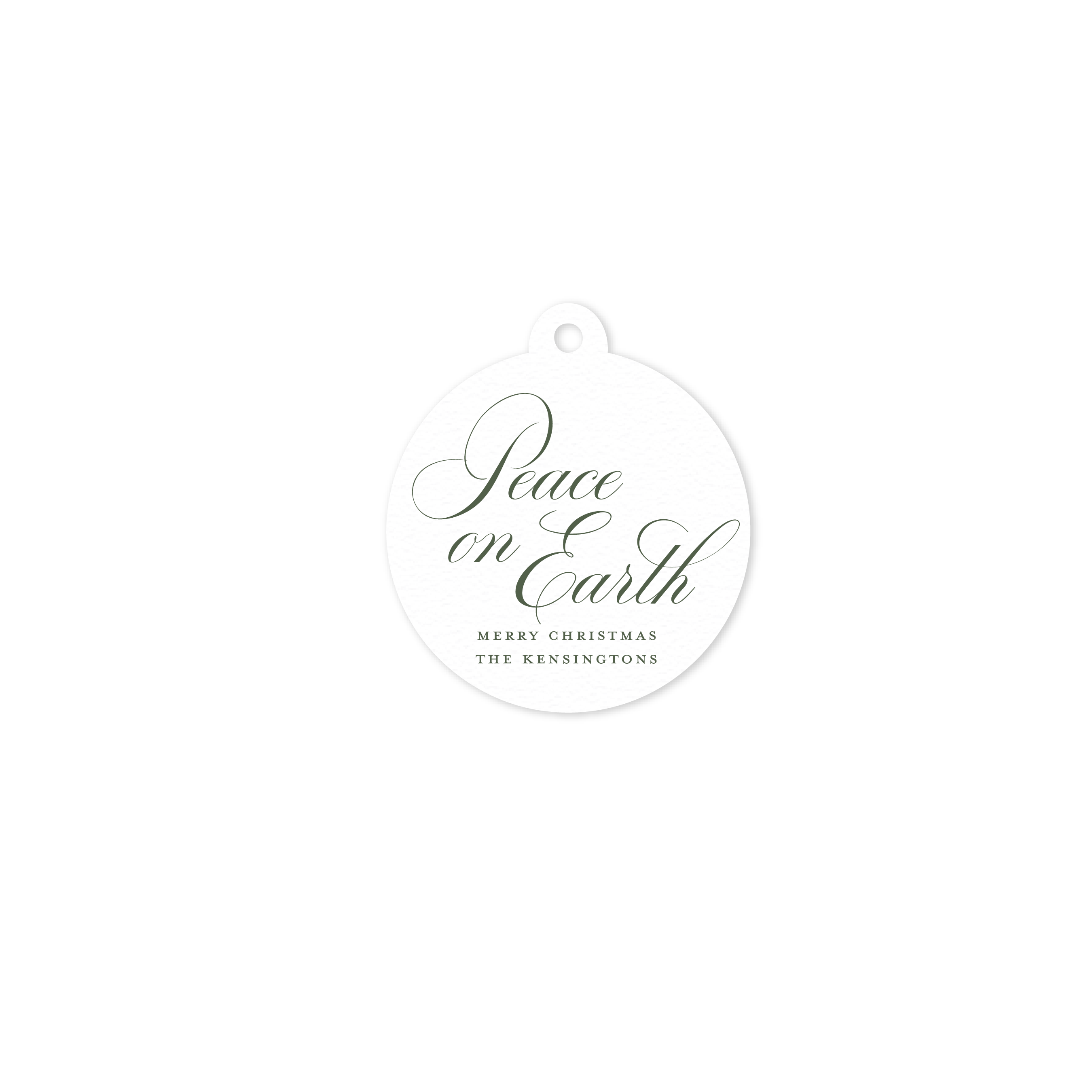 Kensington Round Letterpress Holiday Gift Tag