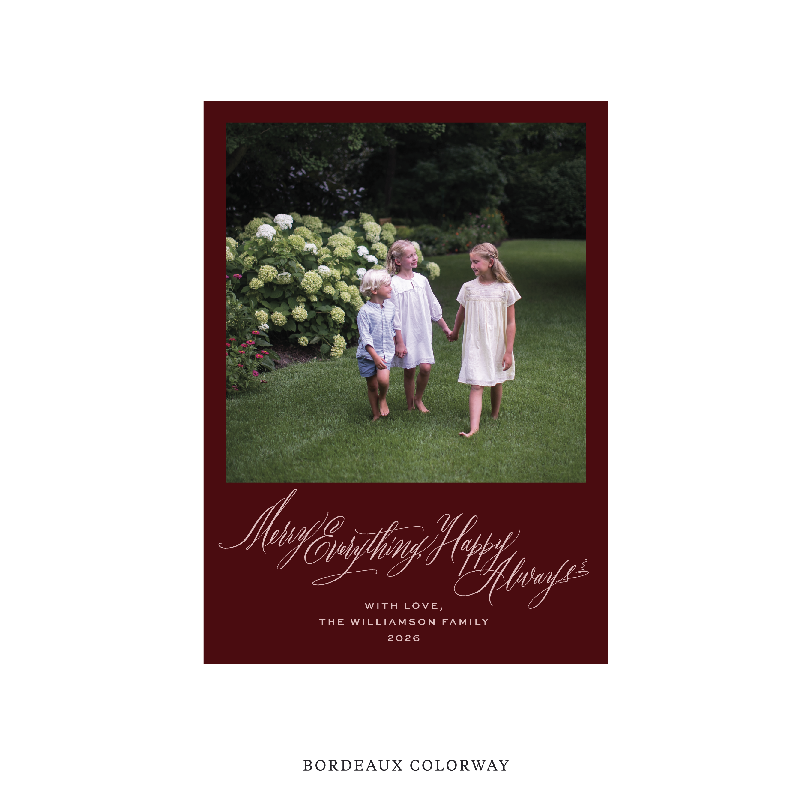 Kingsley Classic Flat Print Holiday Card, Medium II