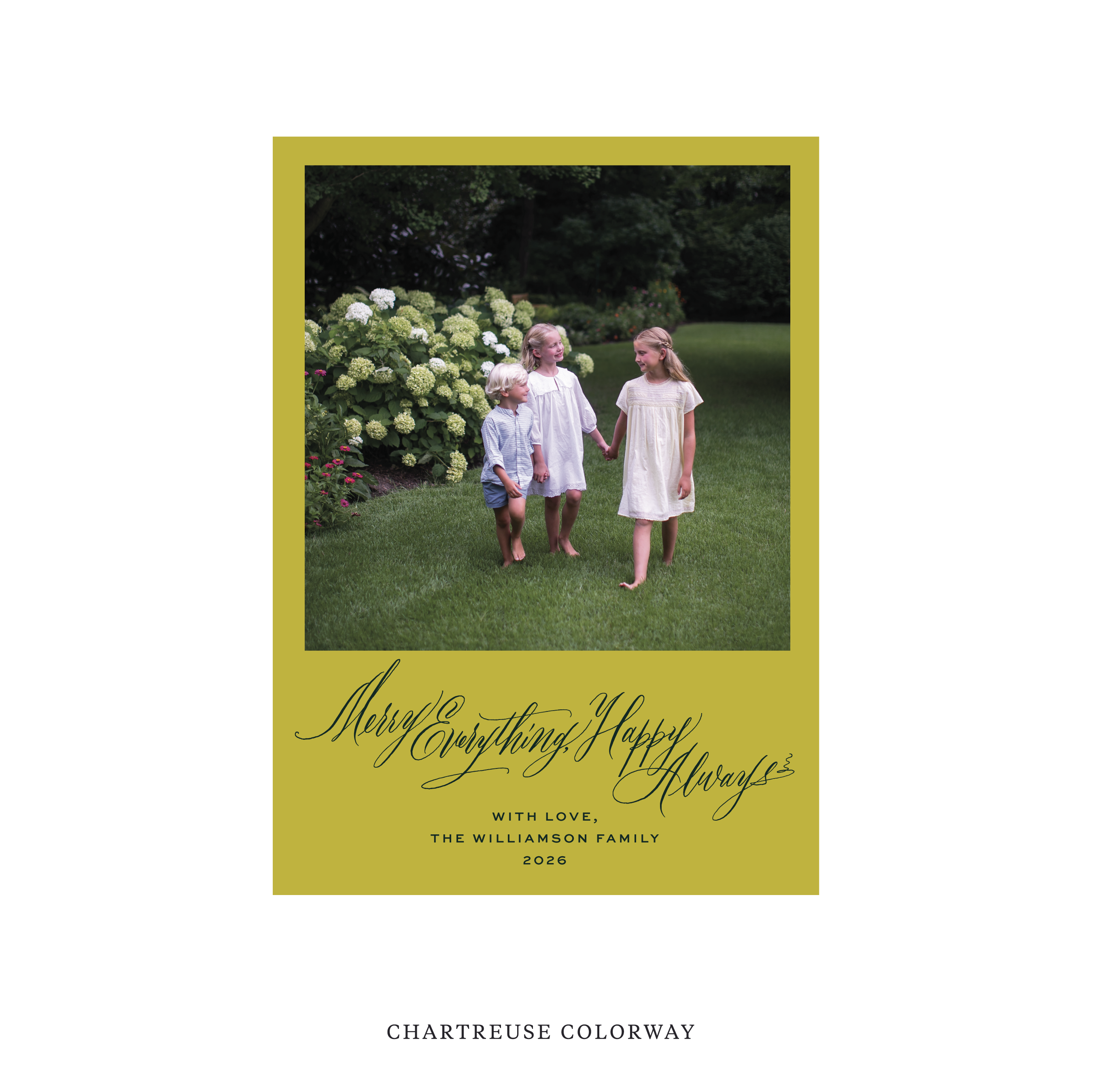 Kingsley Classic Flat Print Holiday Card, Medium II