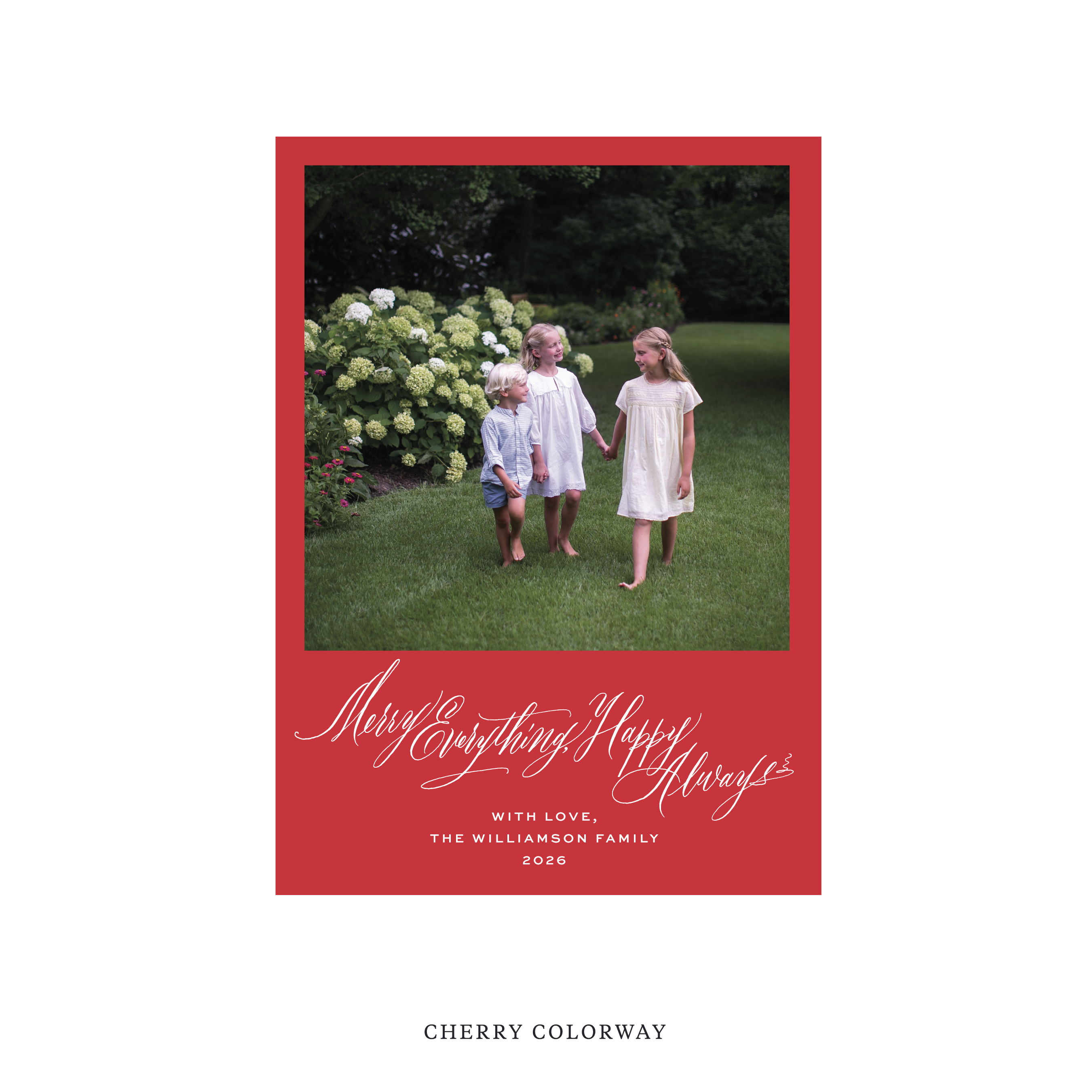 Kingsley Classic Flat Print Holiday Card, Medium II