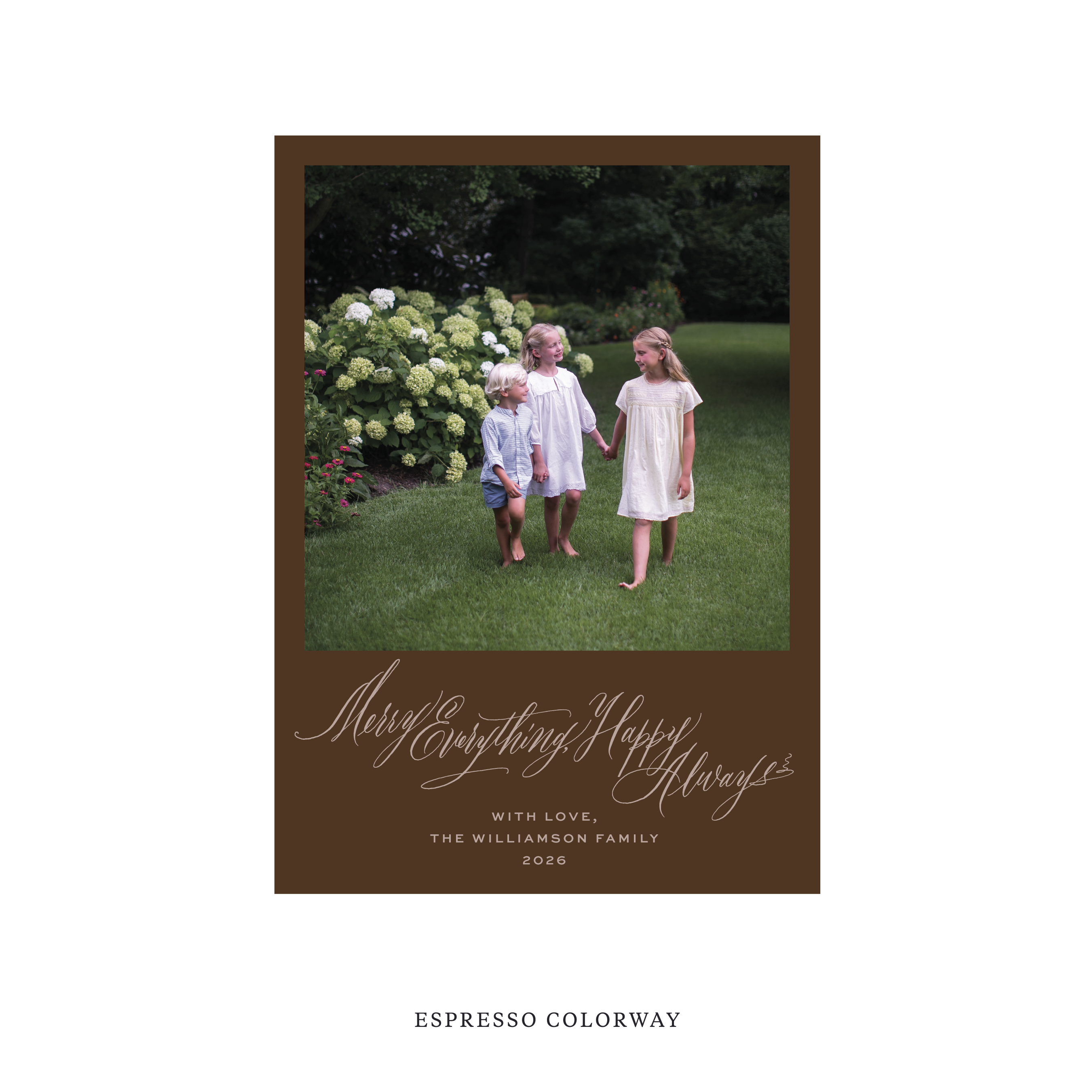 Kingsley Classic Flat Print Holiday Card, Medium II
