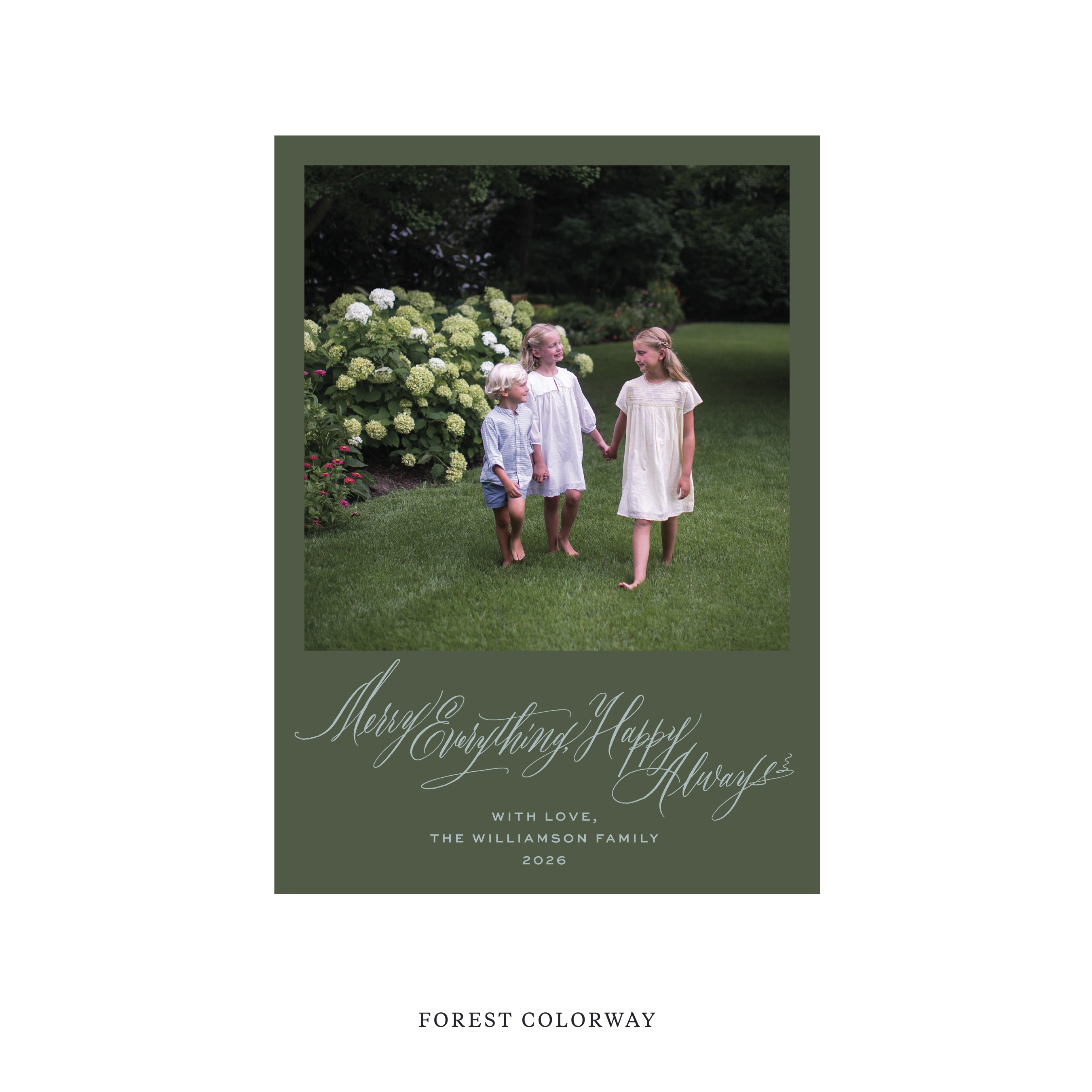 Kingsley Classic Flat Print Holiday Card, Medium II
