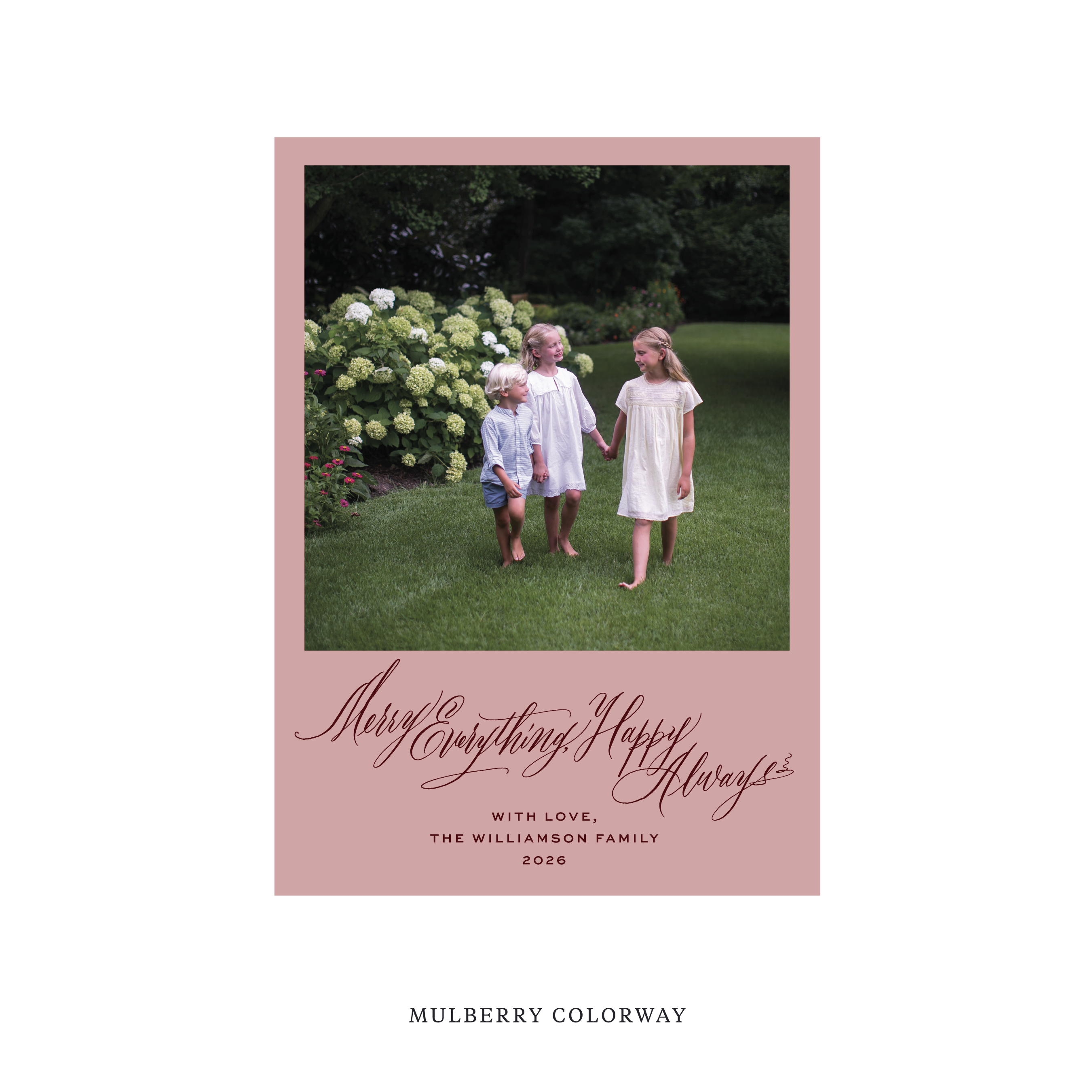 Kingsley Classic Flat Print Holiday Card, Medium II