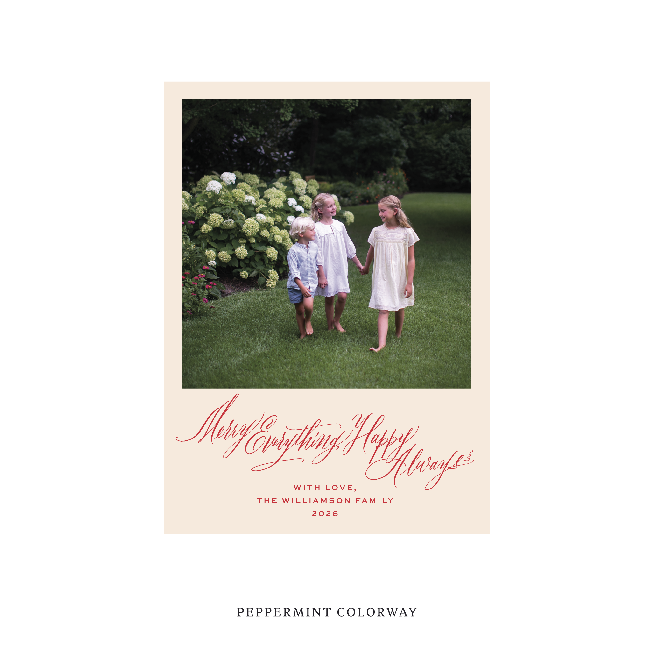 Kingsley Classic Flat Print Holiday Card, Medium II