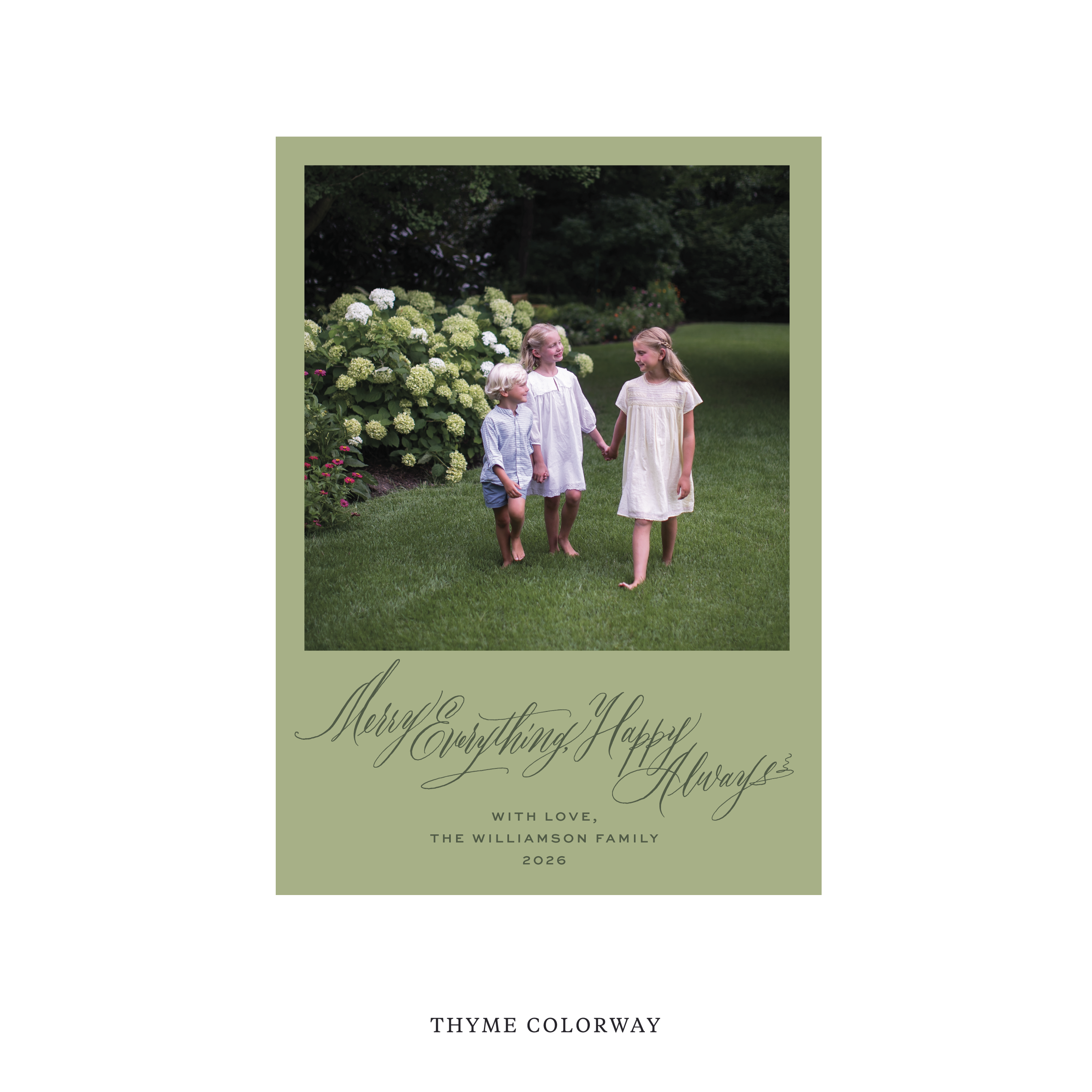 Kingsley Classic Flat Print Holiday Card, Medium II