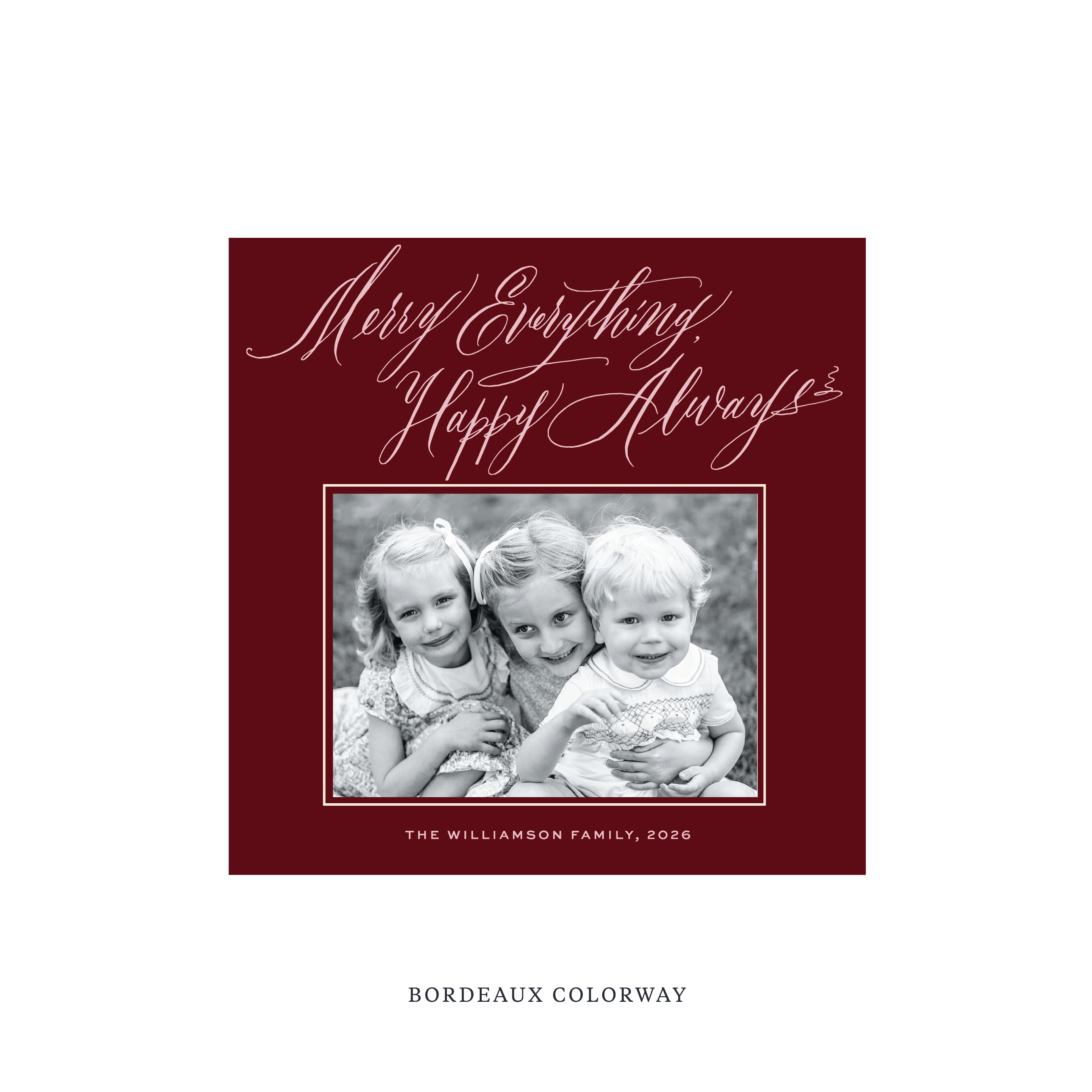 Kingsley Classic Flat Print Holiday Card, Square
