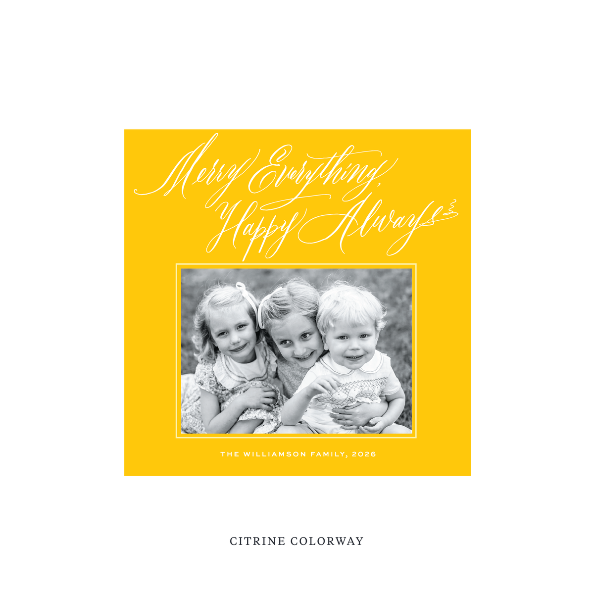 Kingsley Classic Flat Print Holiday Card, Square