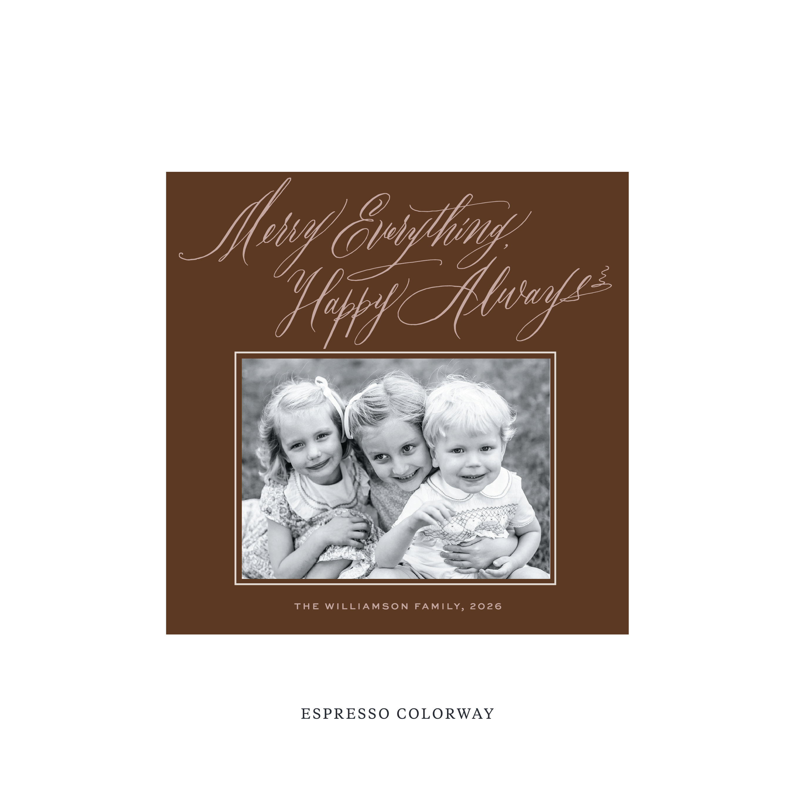 Kingsley Classic Flat Print Holiday Card, Square