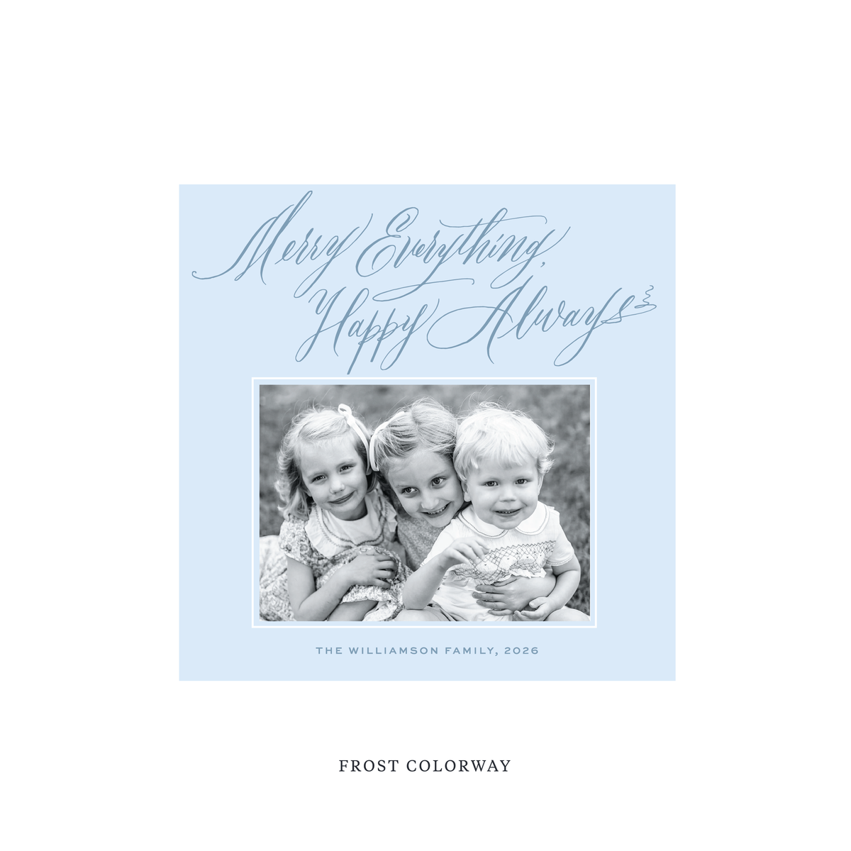 Kingsley Classic Flat Print Holiday Card, Square