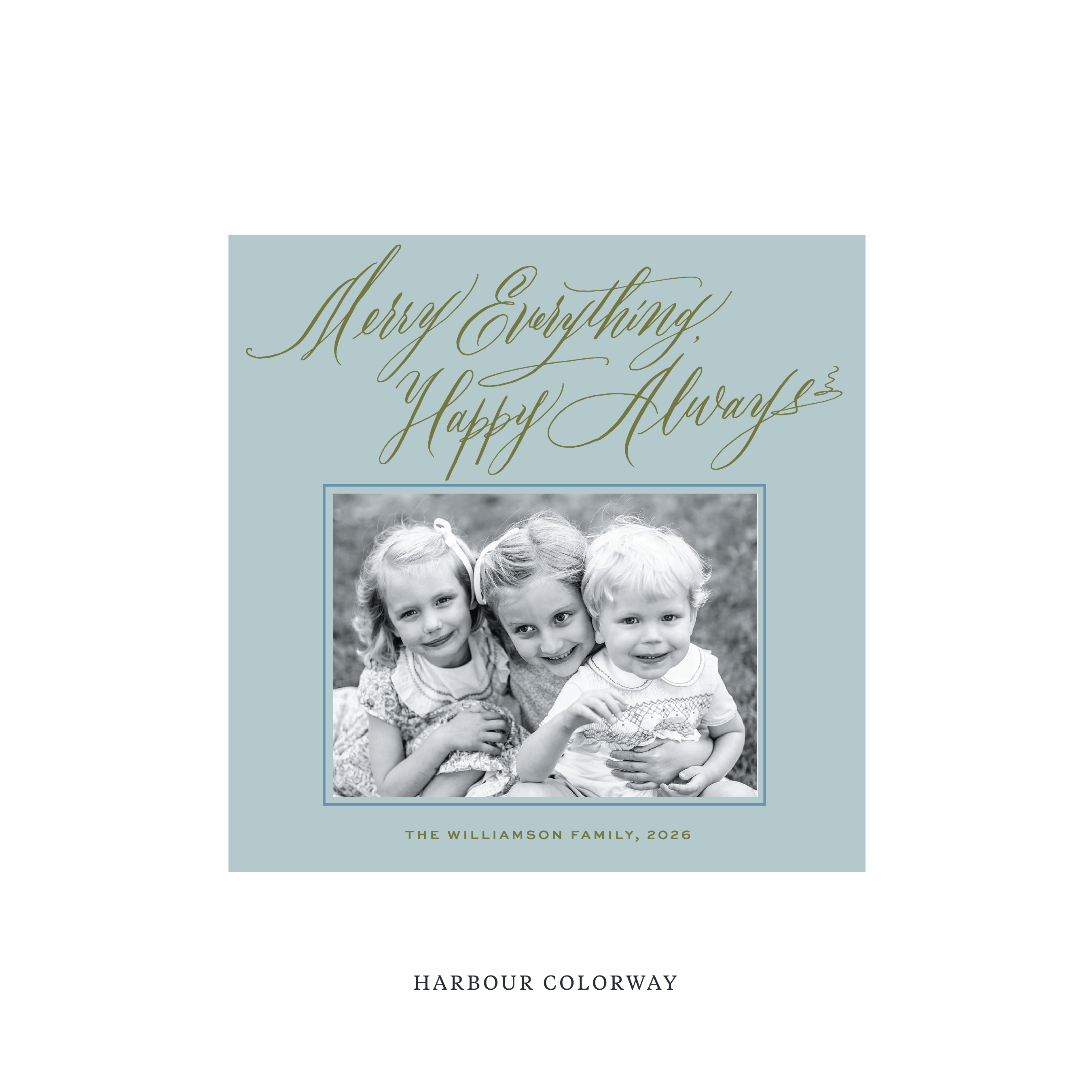 Kingsley Classic Flat Print Holiday Card, Square