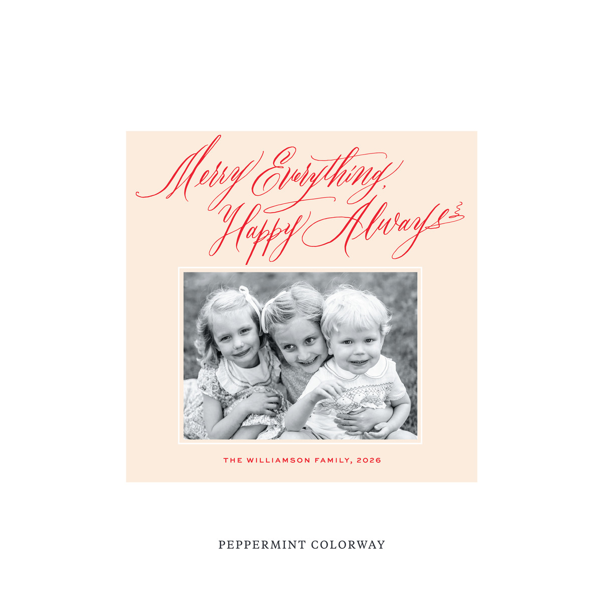 Kingsley Classic Flat Print Holiday Card, Square