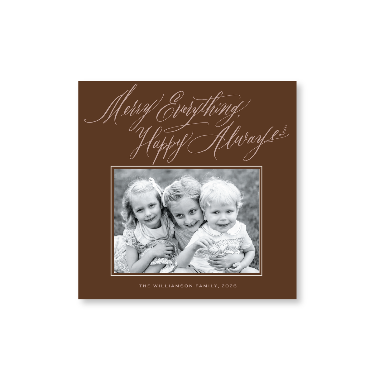 Kingsley Classic Flat Print Holiday Card, Square