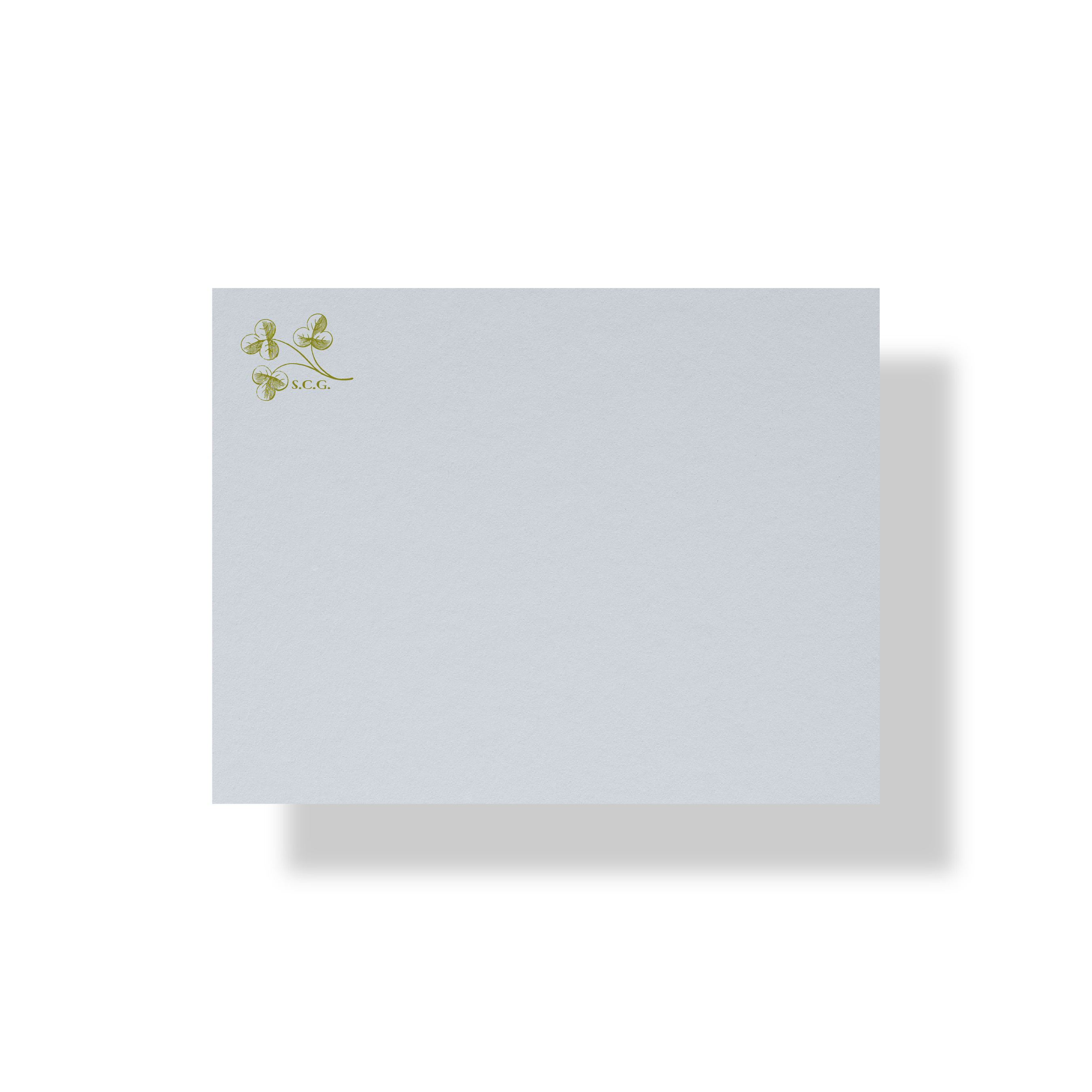Personalized Clover letterpress stationery with vintage clover motif