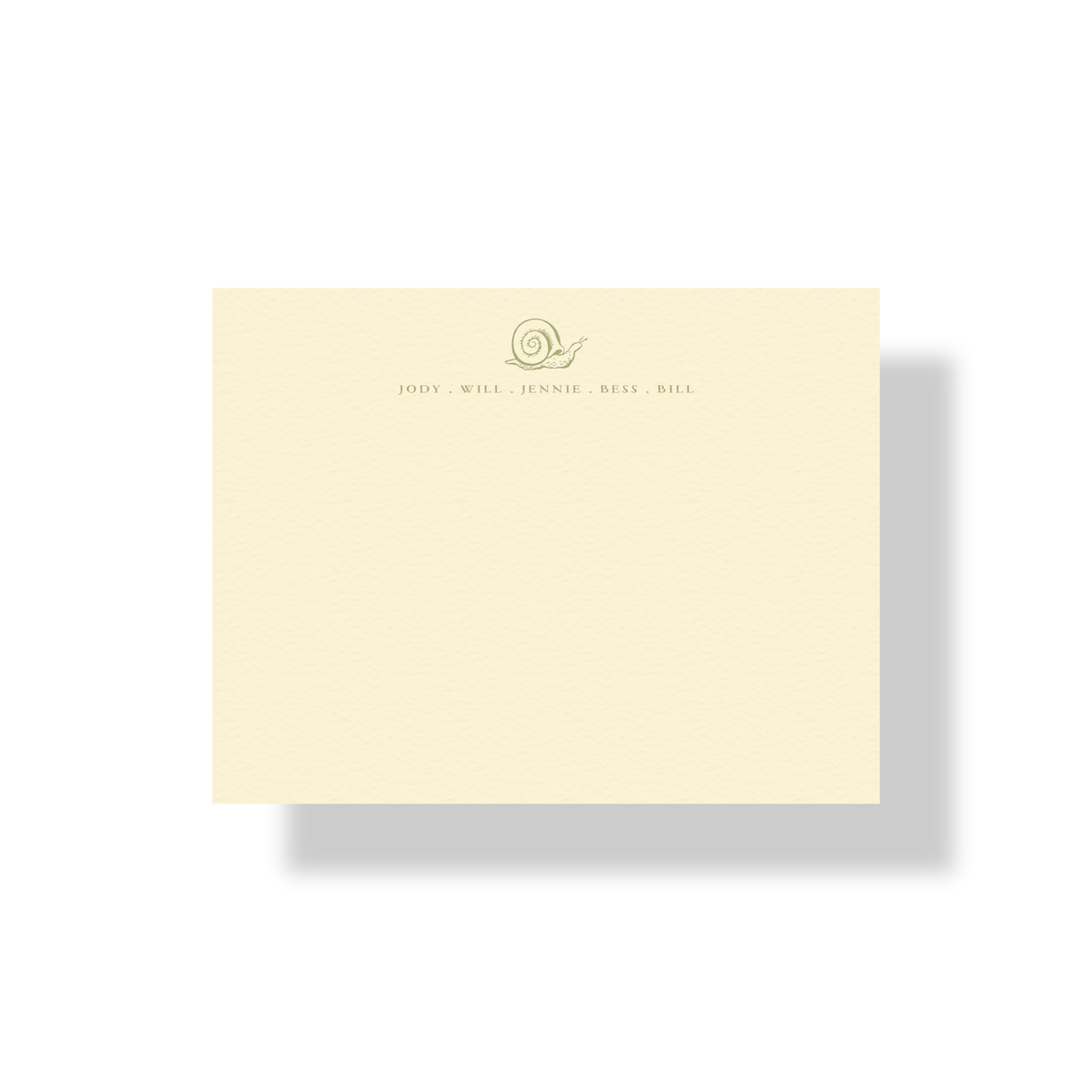 Personalized Snail letterpress stationery with vintage snail motif