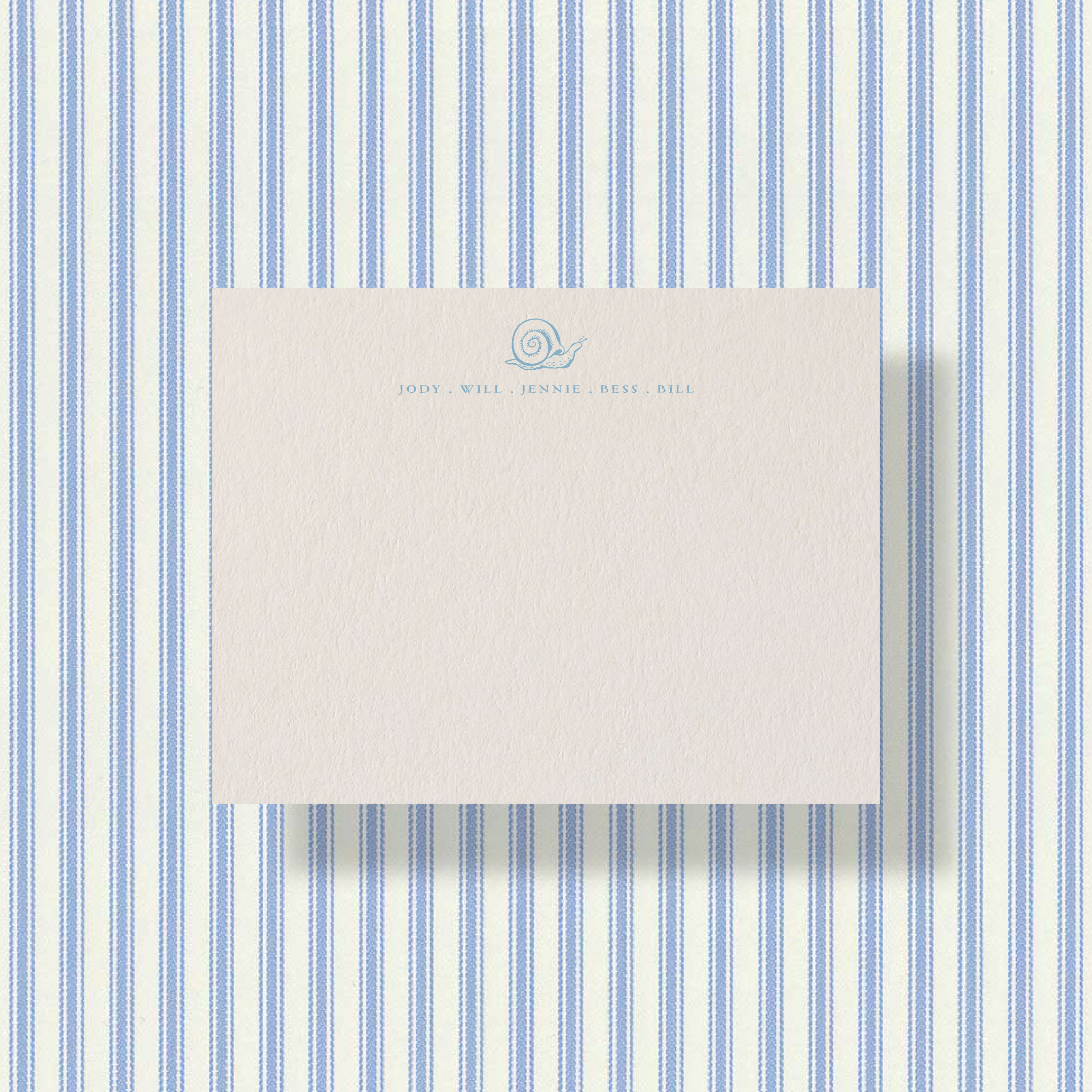 Snail personalized note cards with custom name