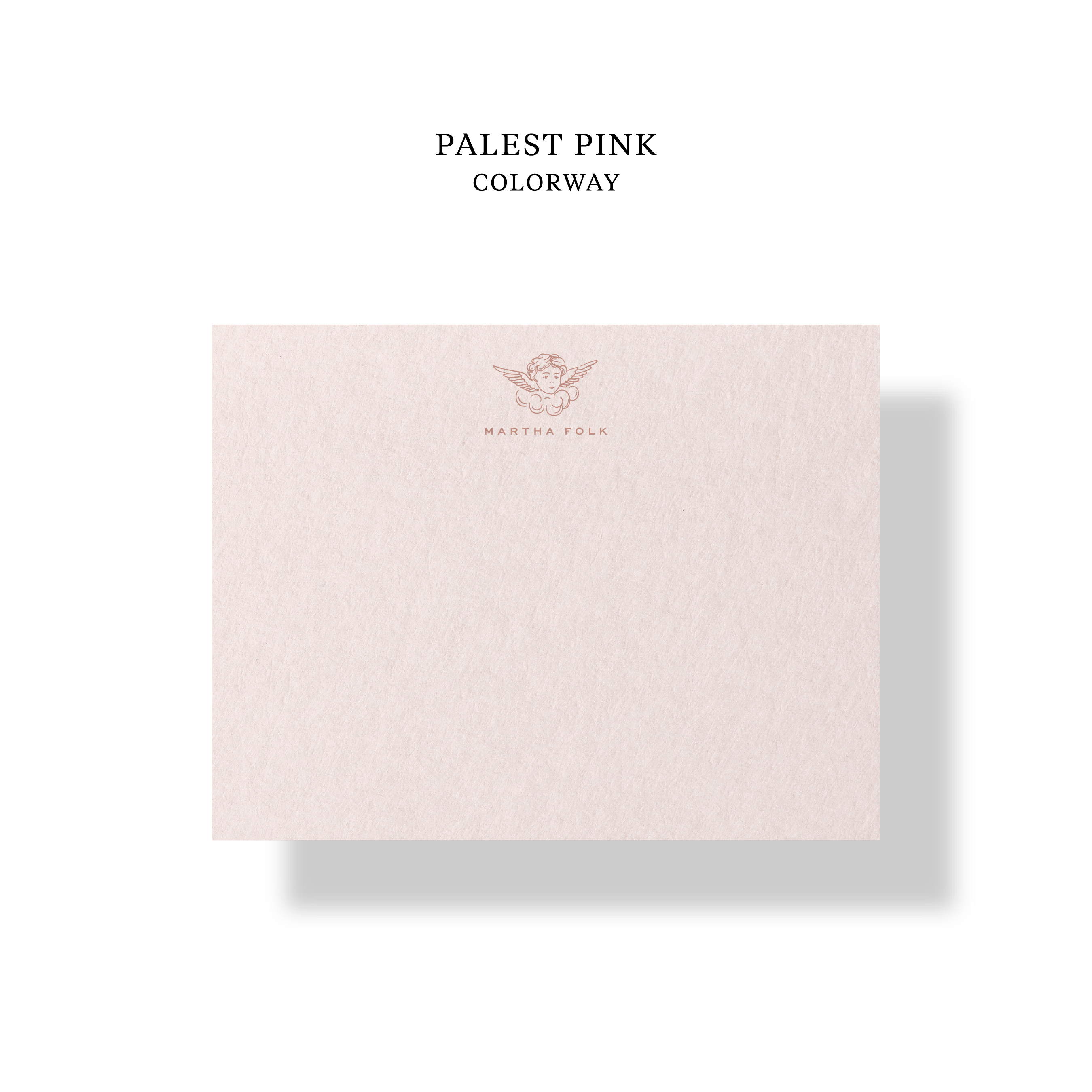 Personalized angel stationery with coordinating colored envelopes
