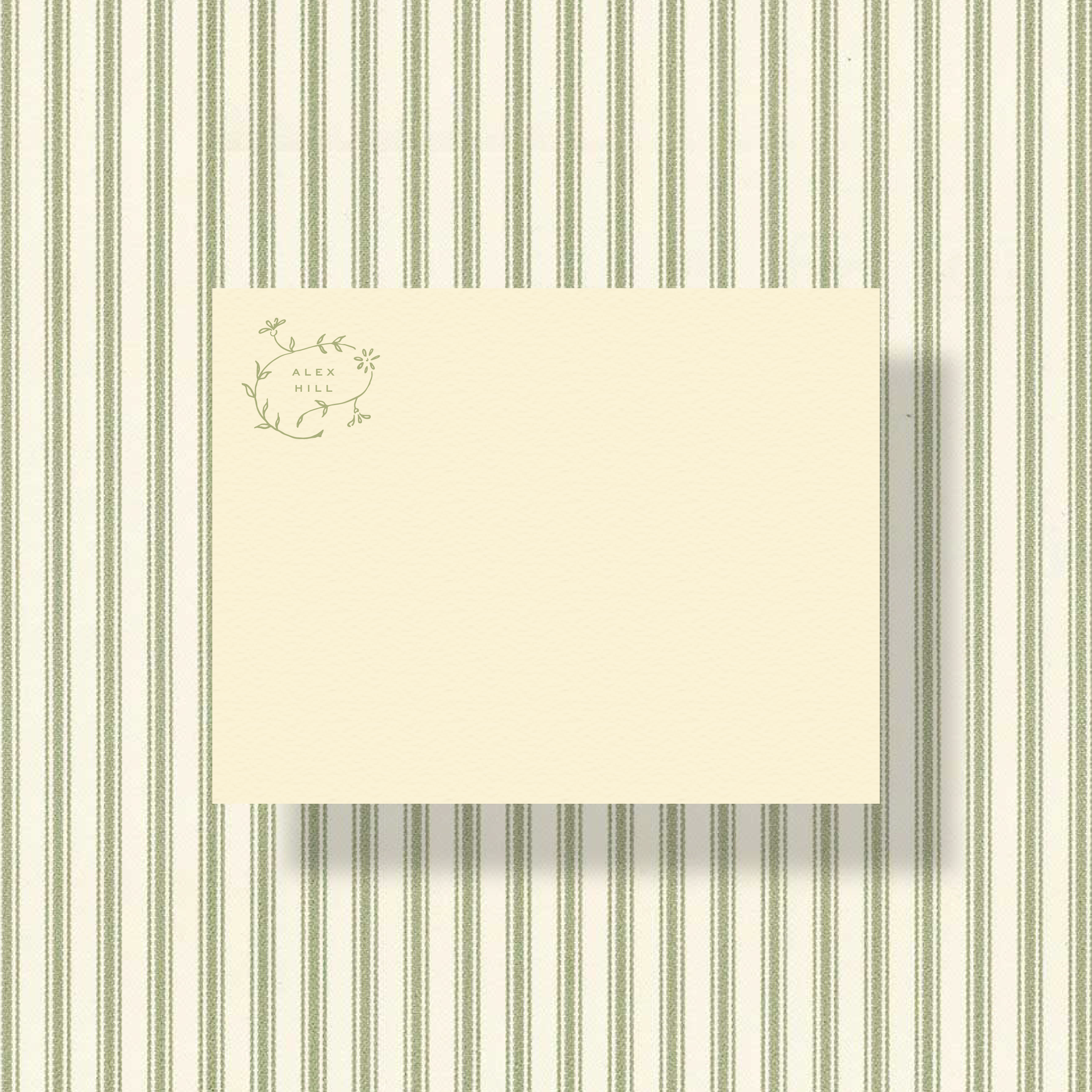 Personalized Wildflower note cards with hand-drawn floral motif