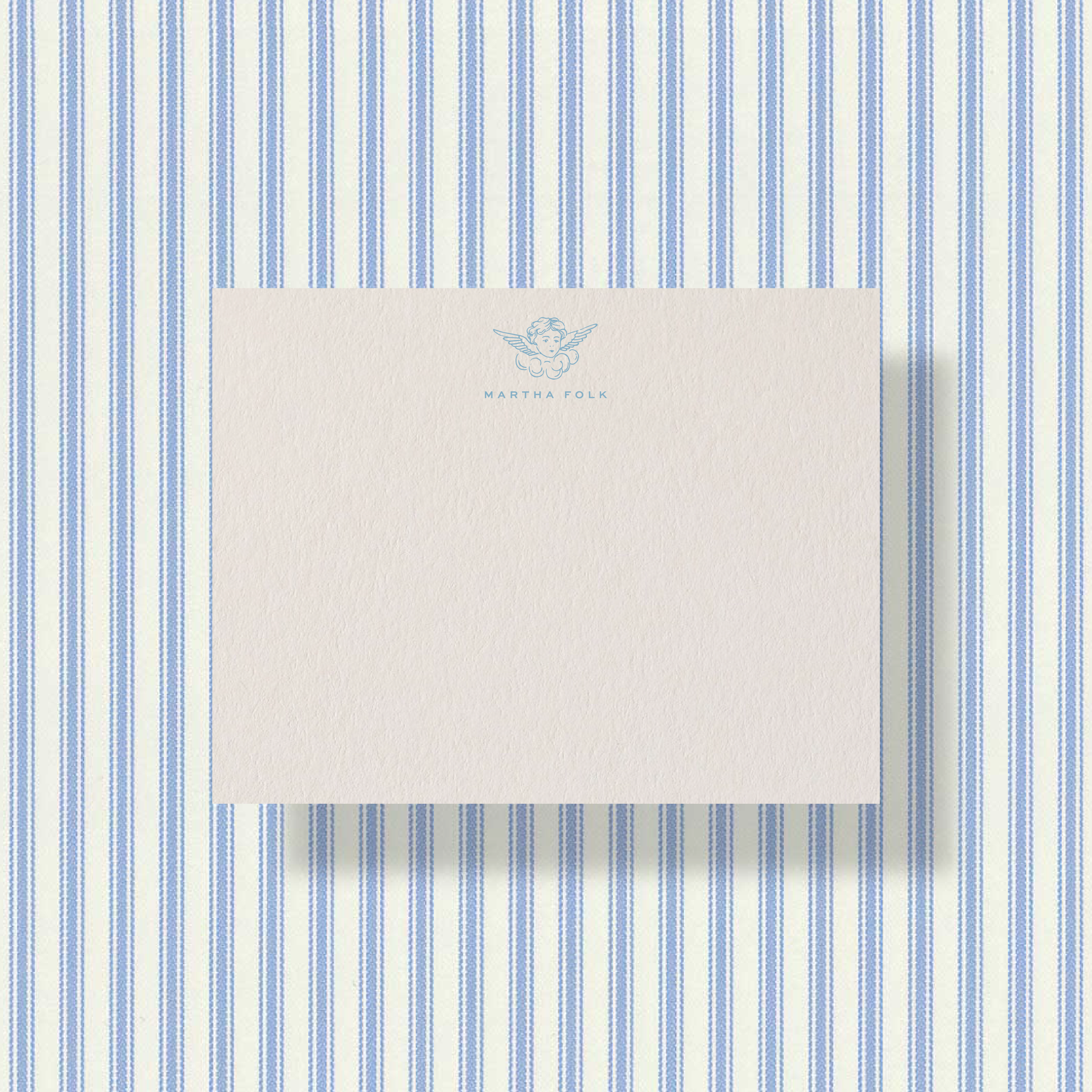 Cherub personalized note cards with custom name