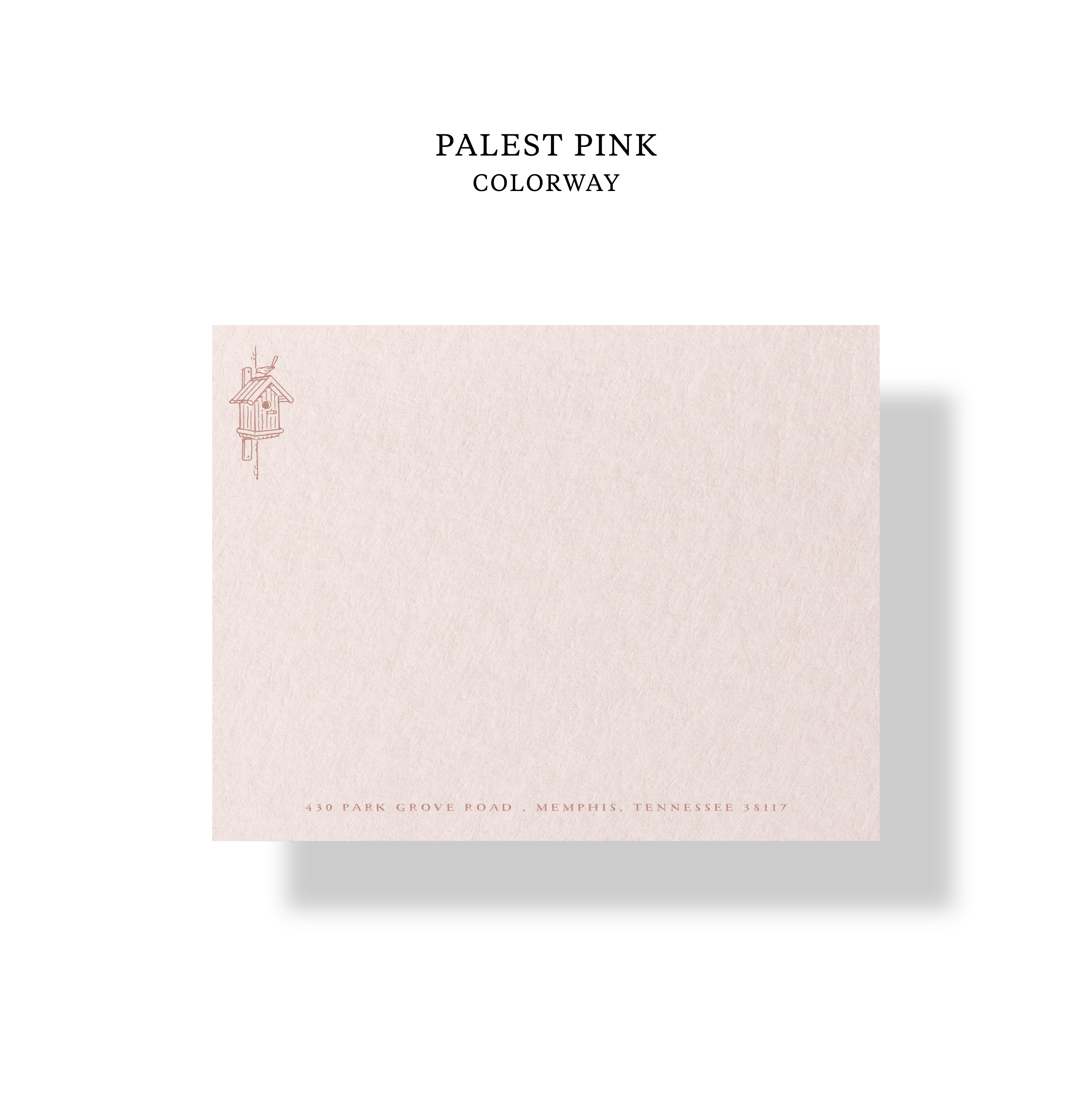Custom birdhouse note cards hand letterpressed on thick cardstock