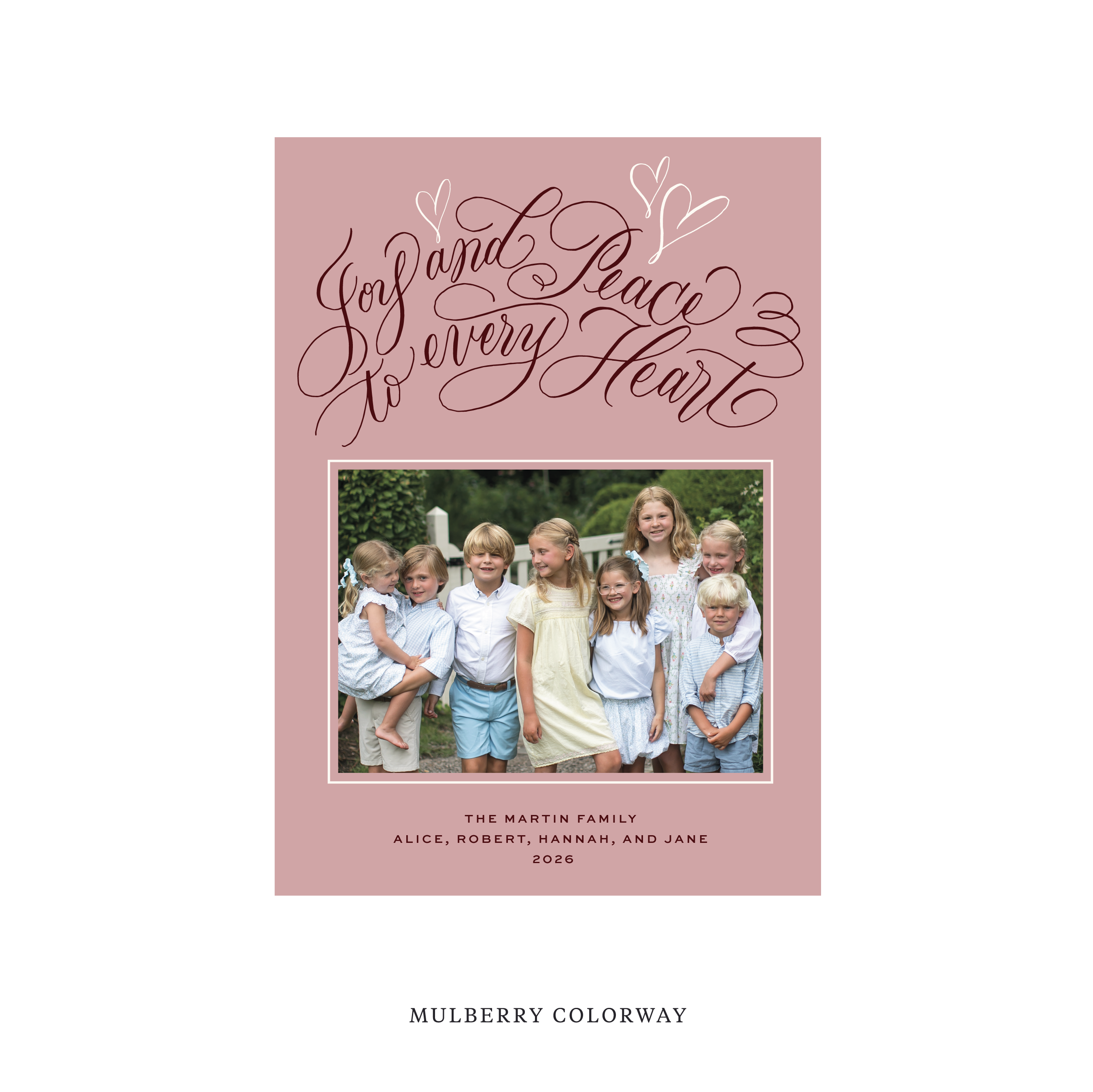 Langley Classic Flat Print Holiday Card, Medium