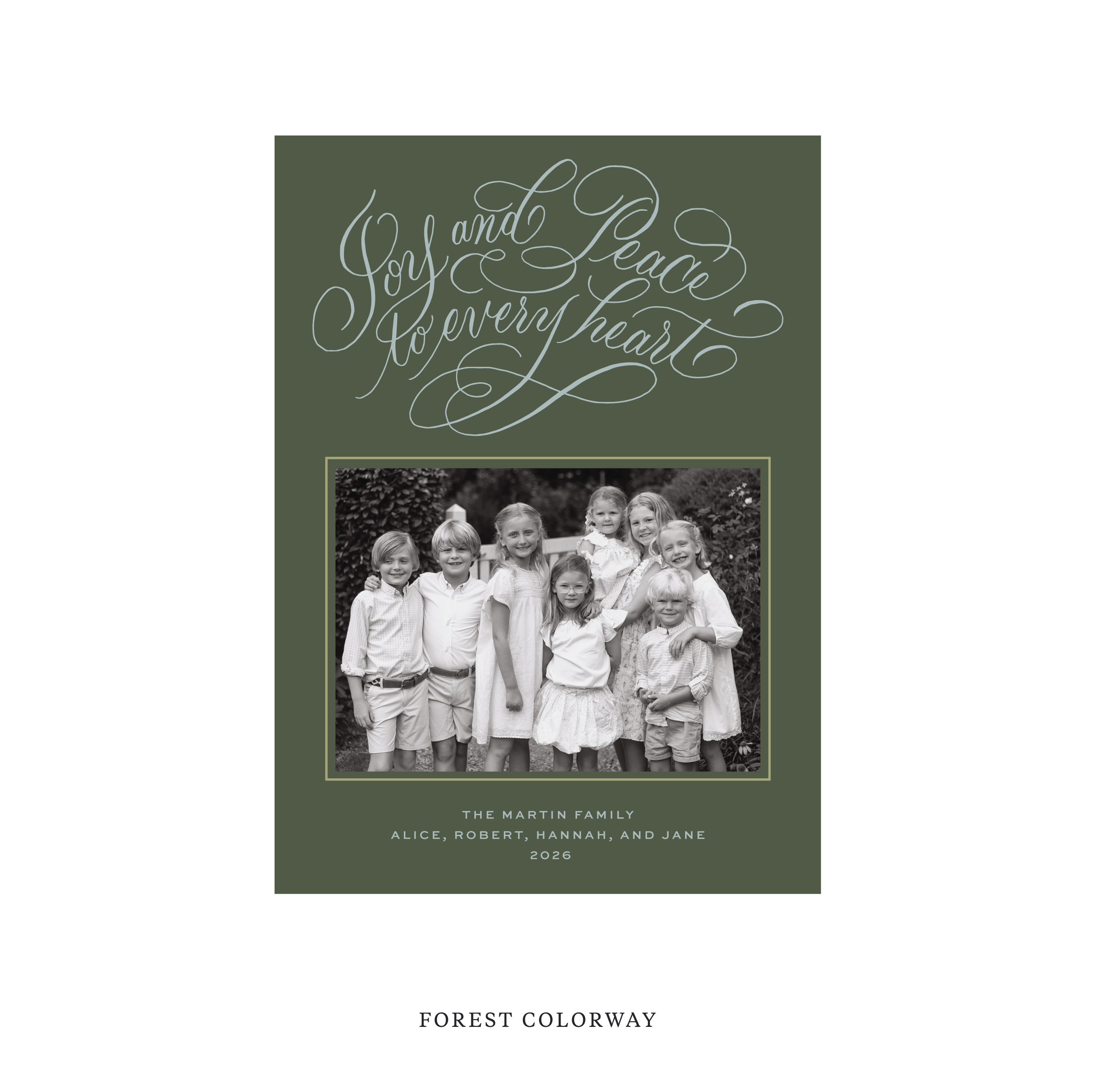 Langley Classic Flat Print Holiday Card, Medium II