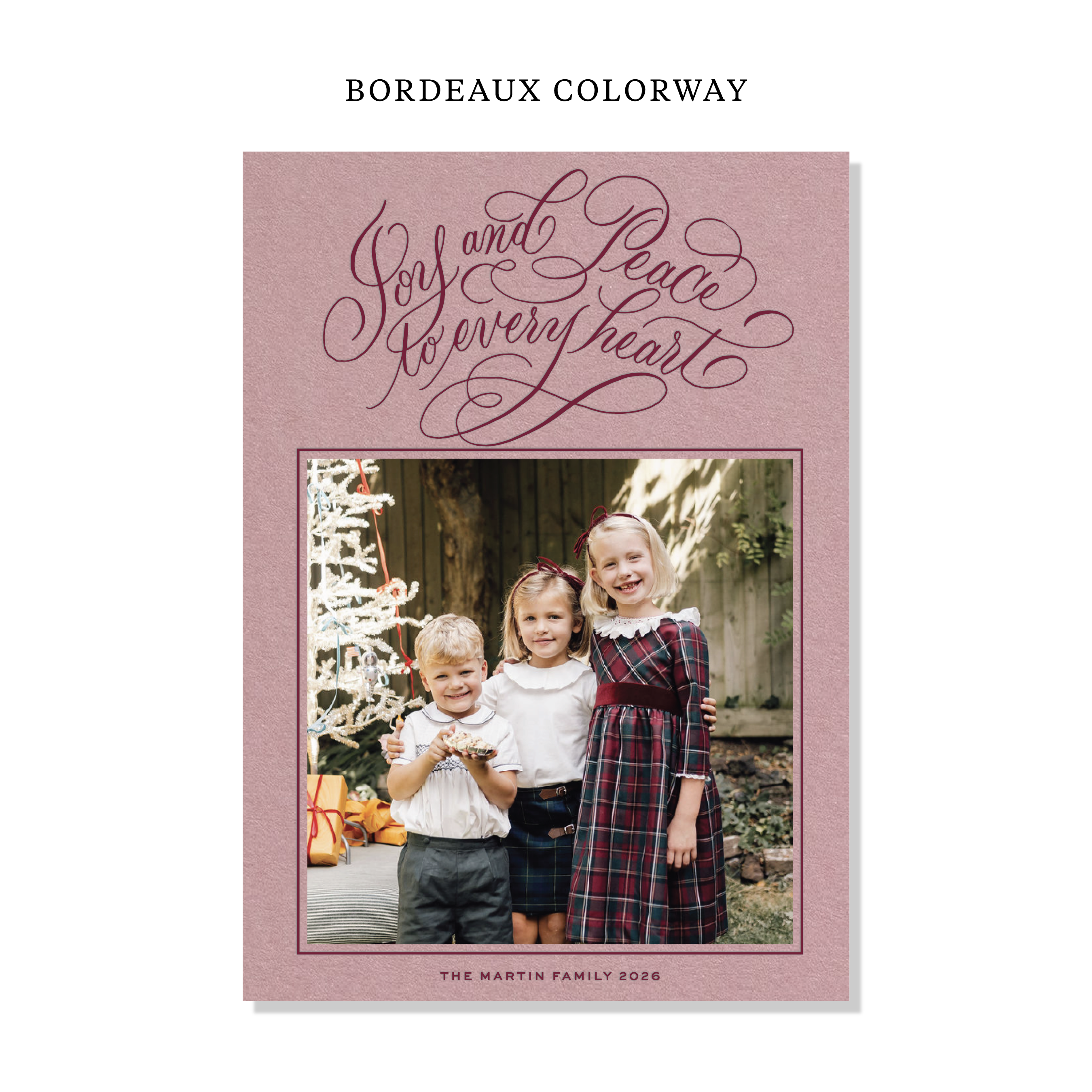 Langley Letterpress Holiday Card, Large (Colored Paper)