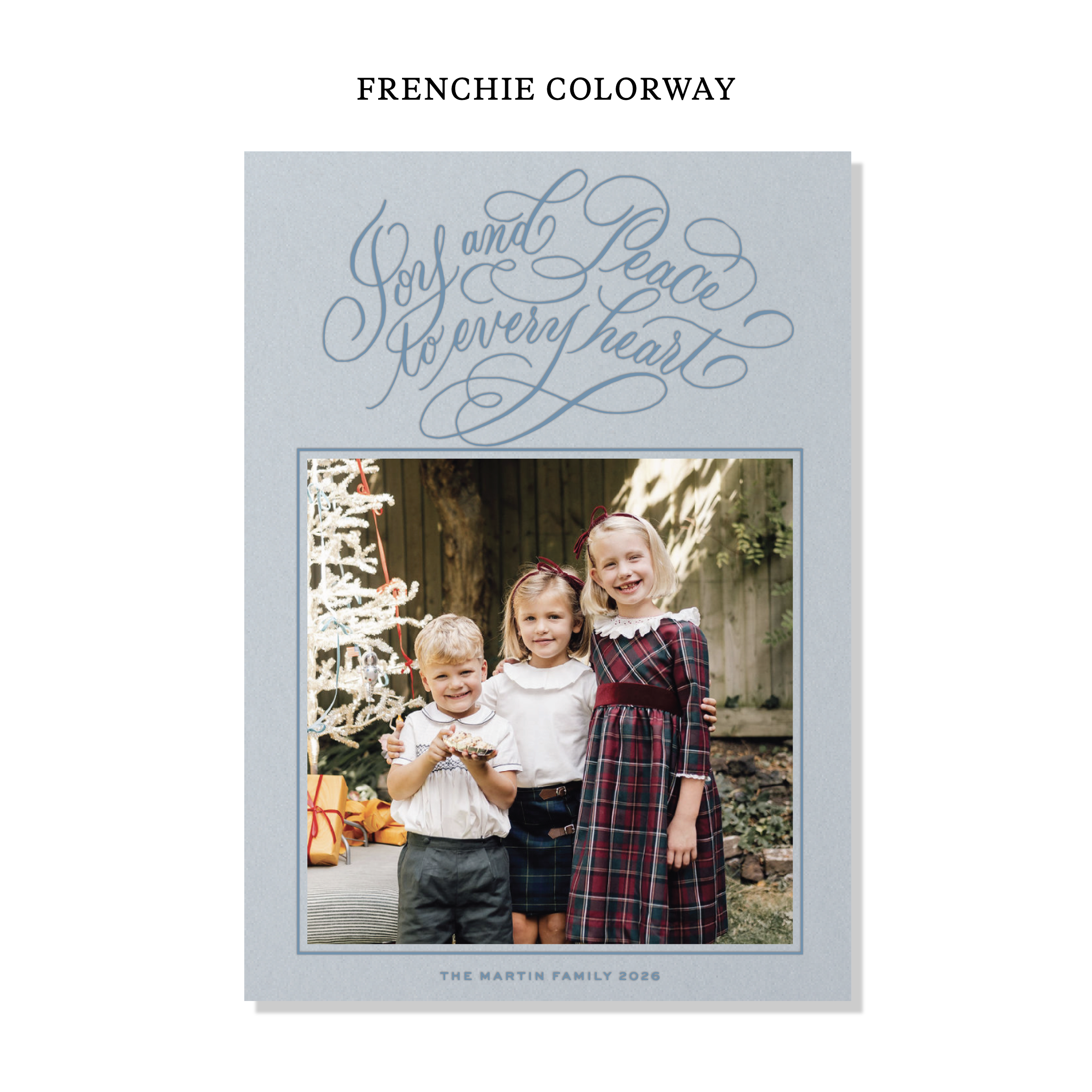 Langley Letterpress Holiday Card, Large (Colored Paper)
