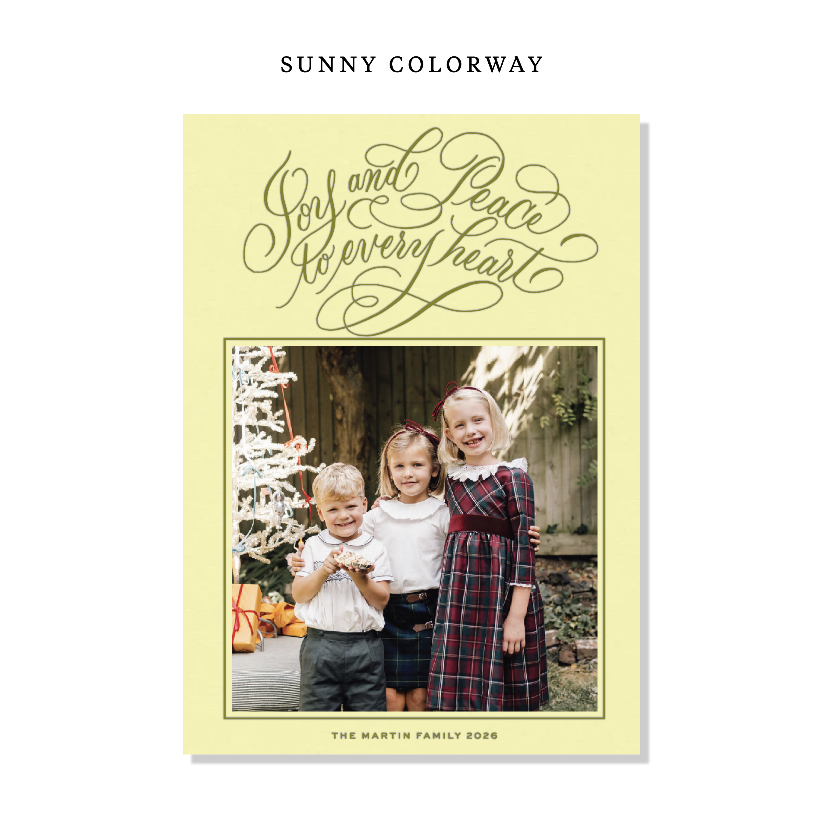 Langley Letterpress Holiday Card, Large (Colored Paper)