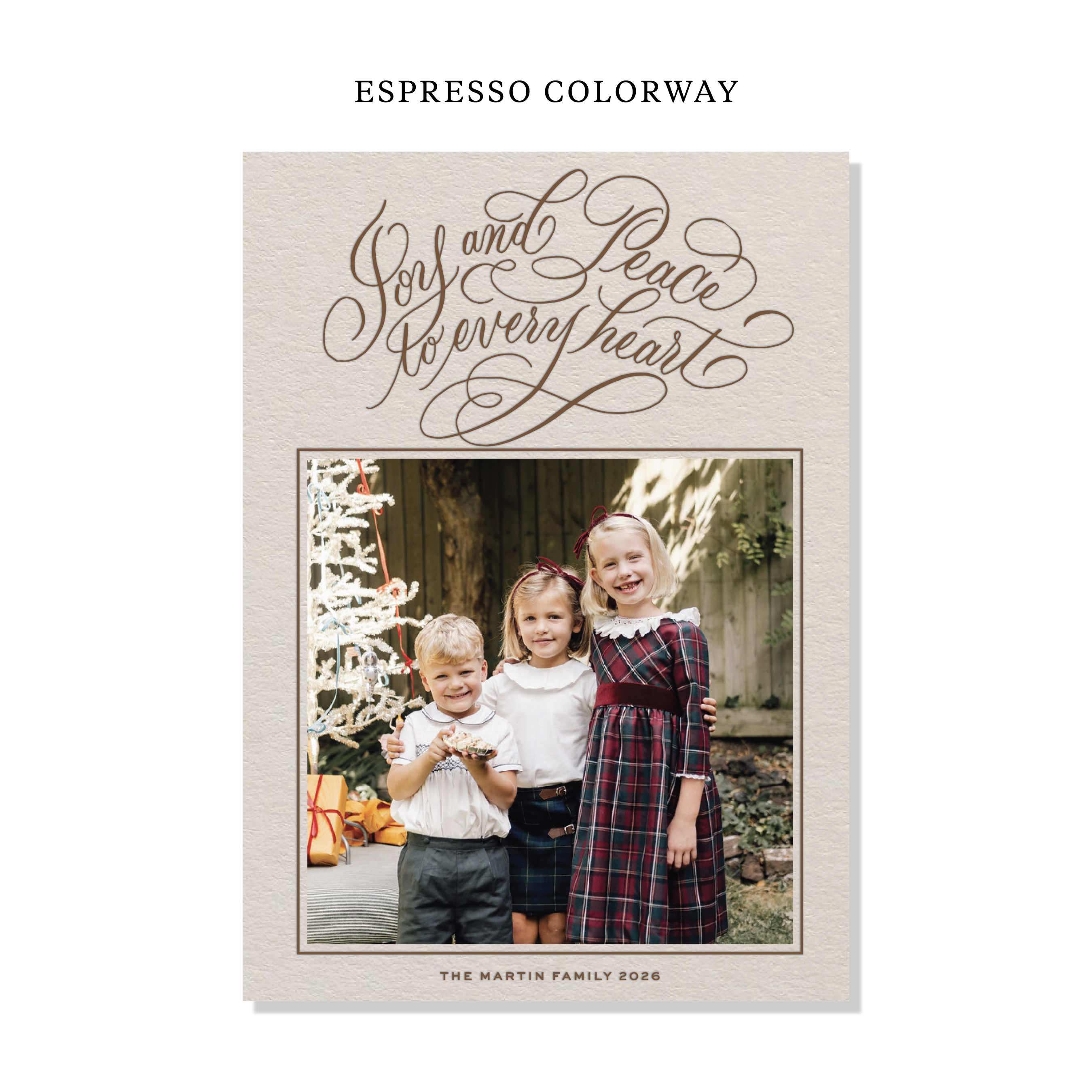 Langley Letterpress Holiday Card, Large (Colored Paper)