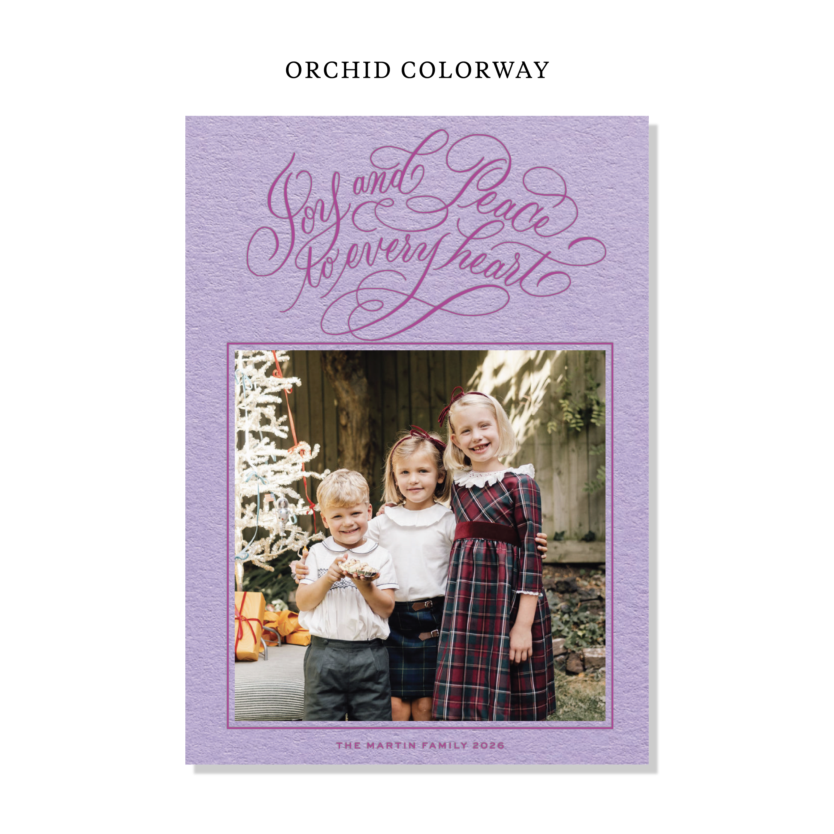 Langley Letterpress Holiday Card, Large (Colored Paper)
